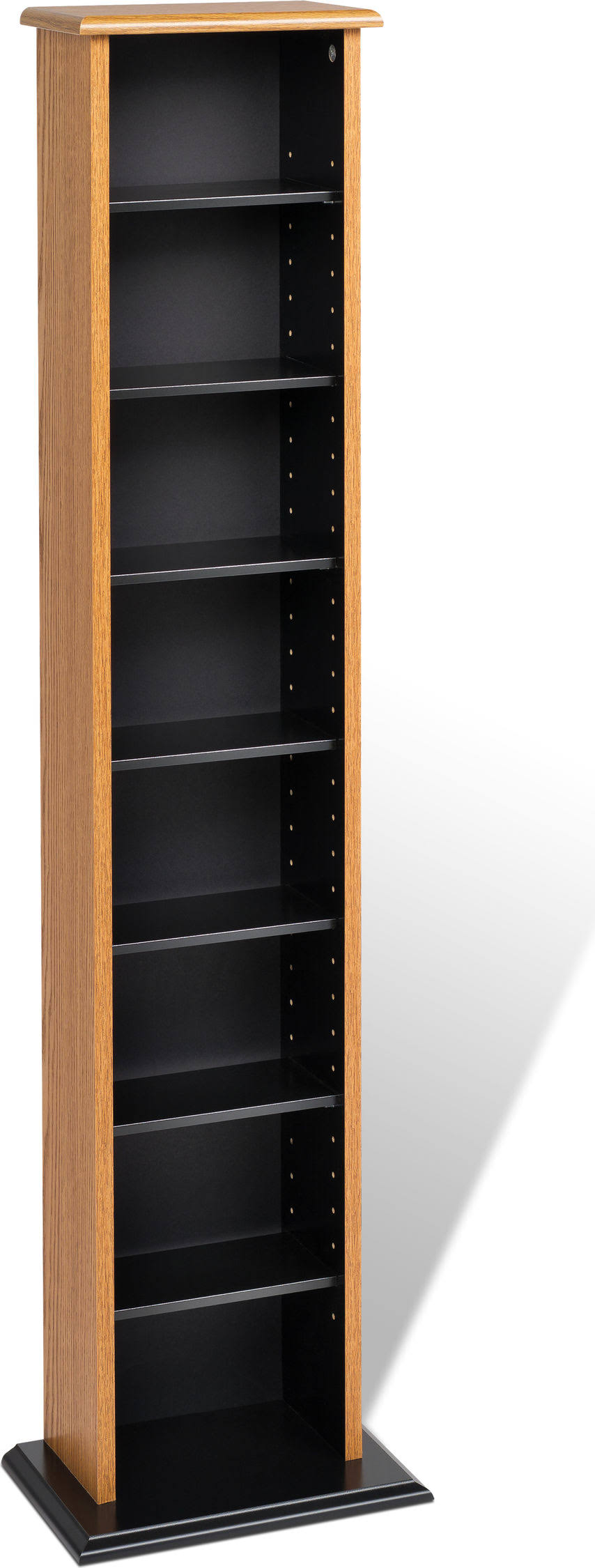 Prepac Slim Multimedia Storage Tower, Oak and Black WGL03