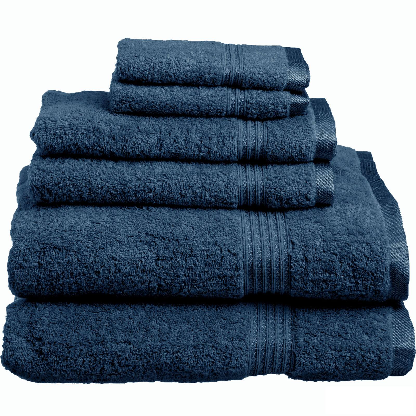 100 Cotton 6Piece Bath Towel Set, Sapphire WGL03