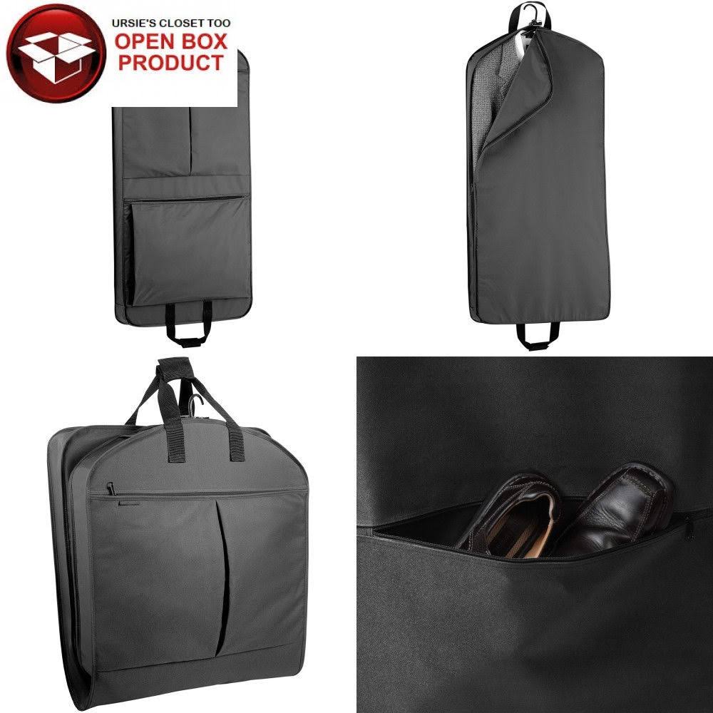 WallyBags Extra Capacity Garment Bag with Pockets 45 inch, Black WGL03