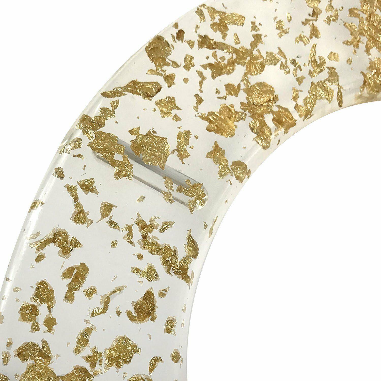 Ginsey Elongated Resin Toilet Seat with Chrome Hinges Gold Foil WGL03