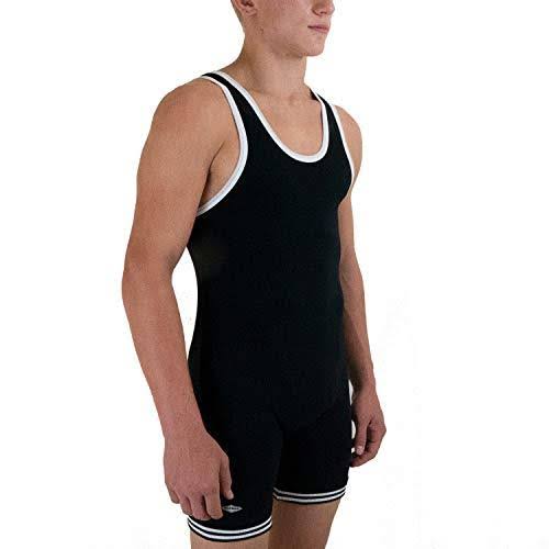 Matman Nylon Wrestling Singlet Black/White WGL03