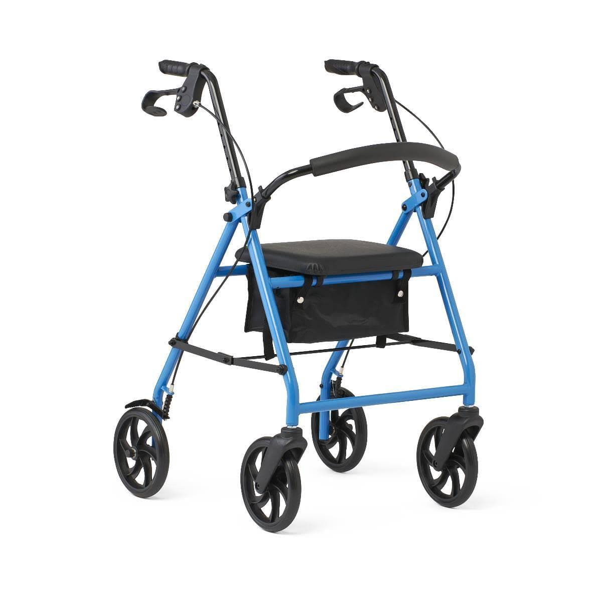 Medline Mobility Lightweight Folding Aluminum Rollator Walker with 8