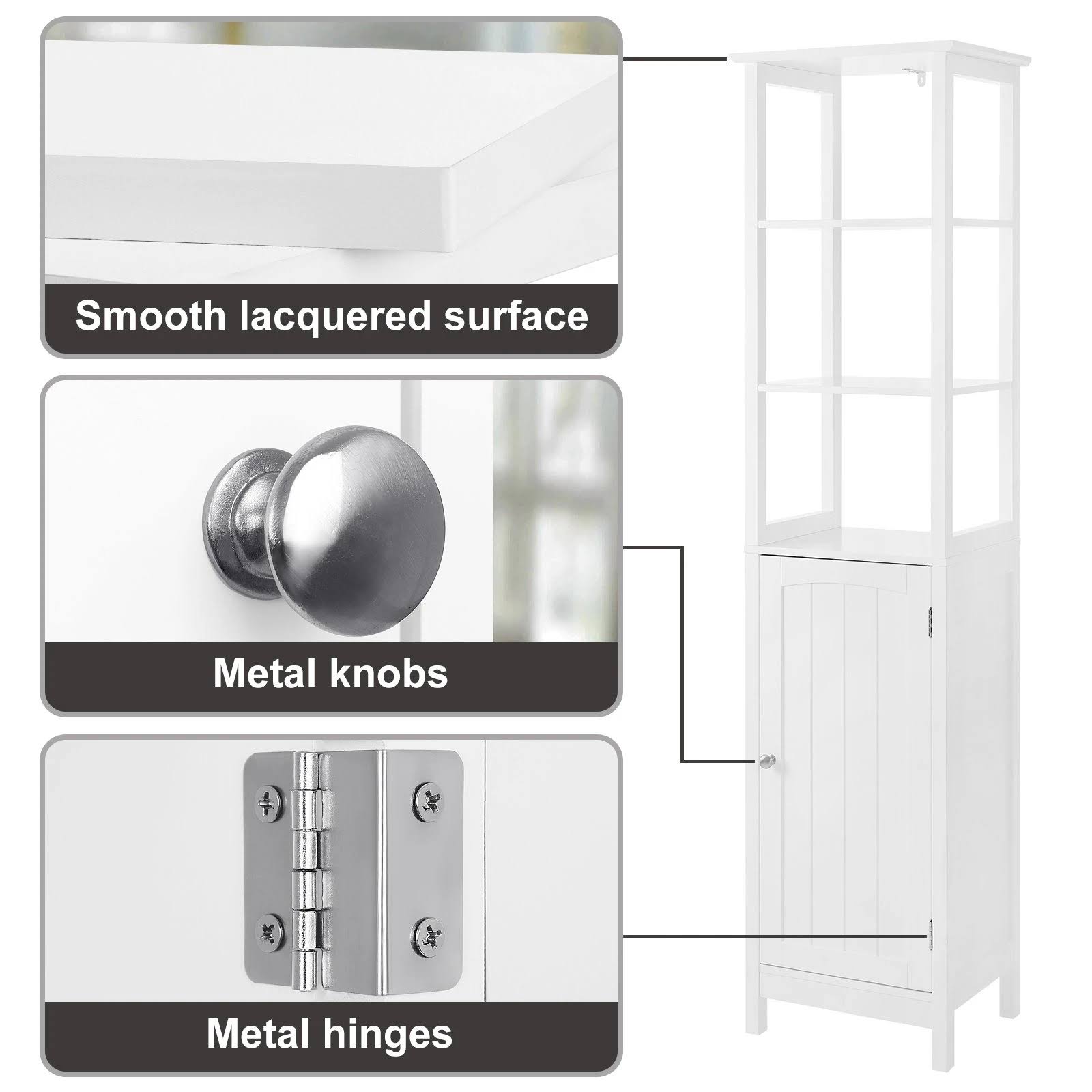 VASAGLE Floor Multifunctional Bathroom Storage with 3