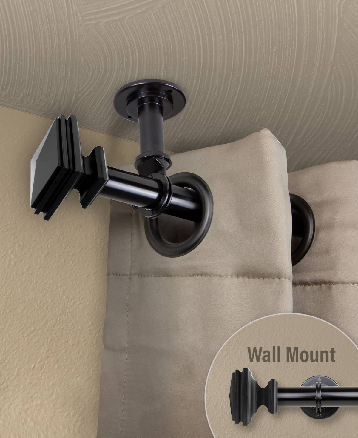 Rod Desyne Bedpost Expandable Ceiling Mount Capable Curtain Rod WGL03