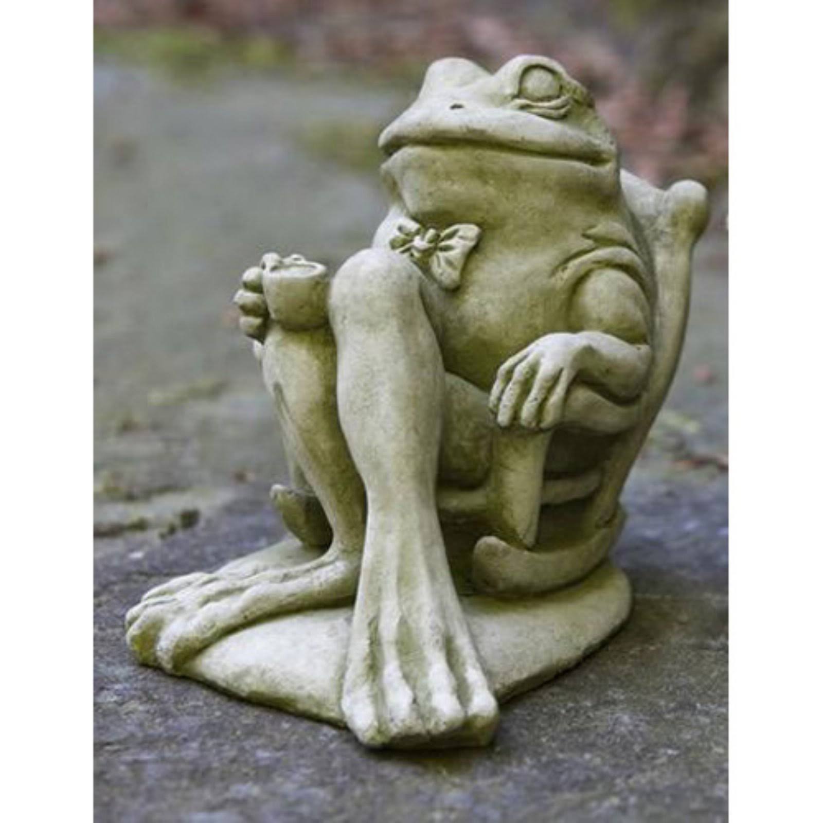 Campania International Coffee Break Frog Cast Stone Garden Statue