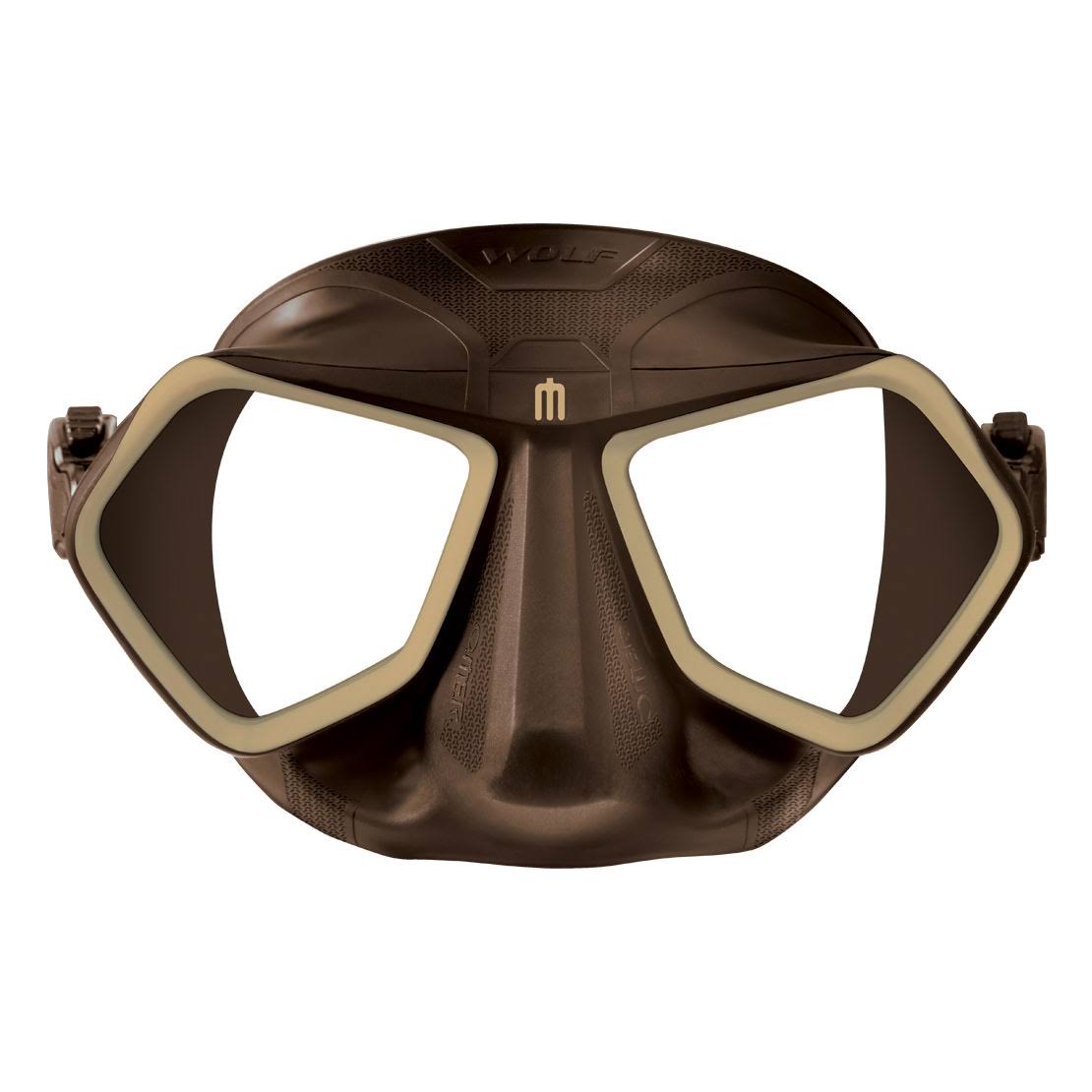 Omer Wolf Mask Low Volume Freediving Spearfishing Mask Brown WGL03