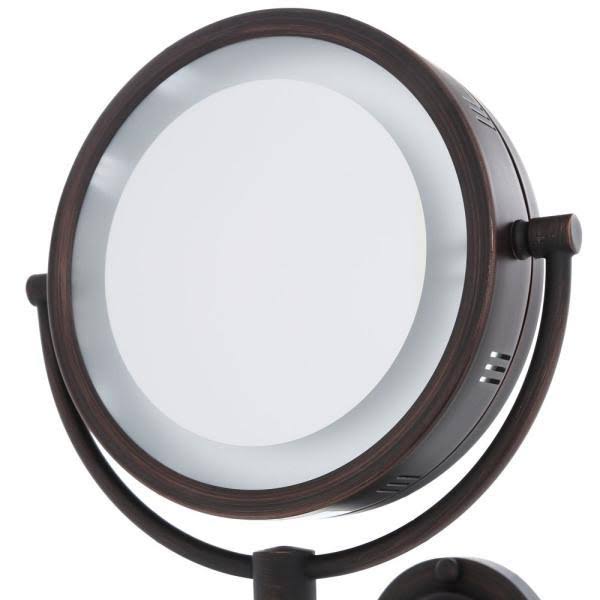 Jerdon HL75BZD 8.5Inch Lighted Direct Wire Wall Mount Makeup Mirror