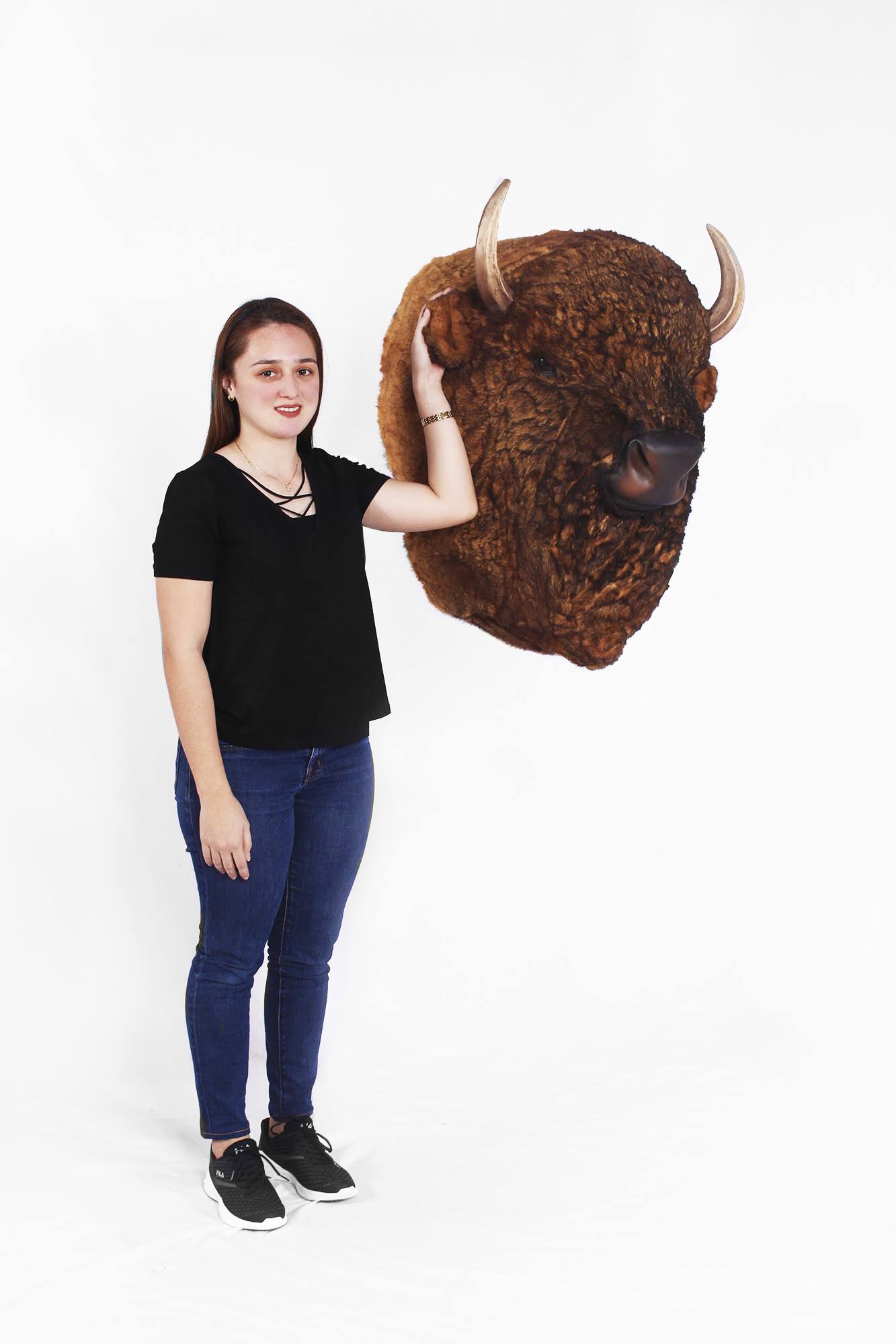 Buffalo Head Wall Mount Life Size Statue WGL03