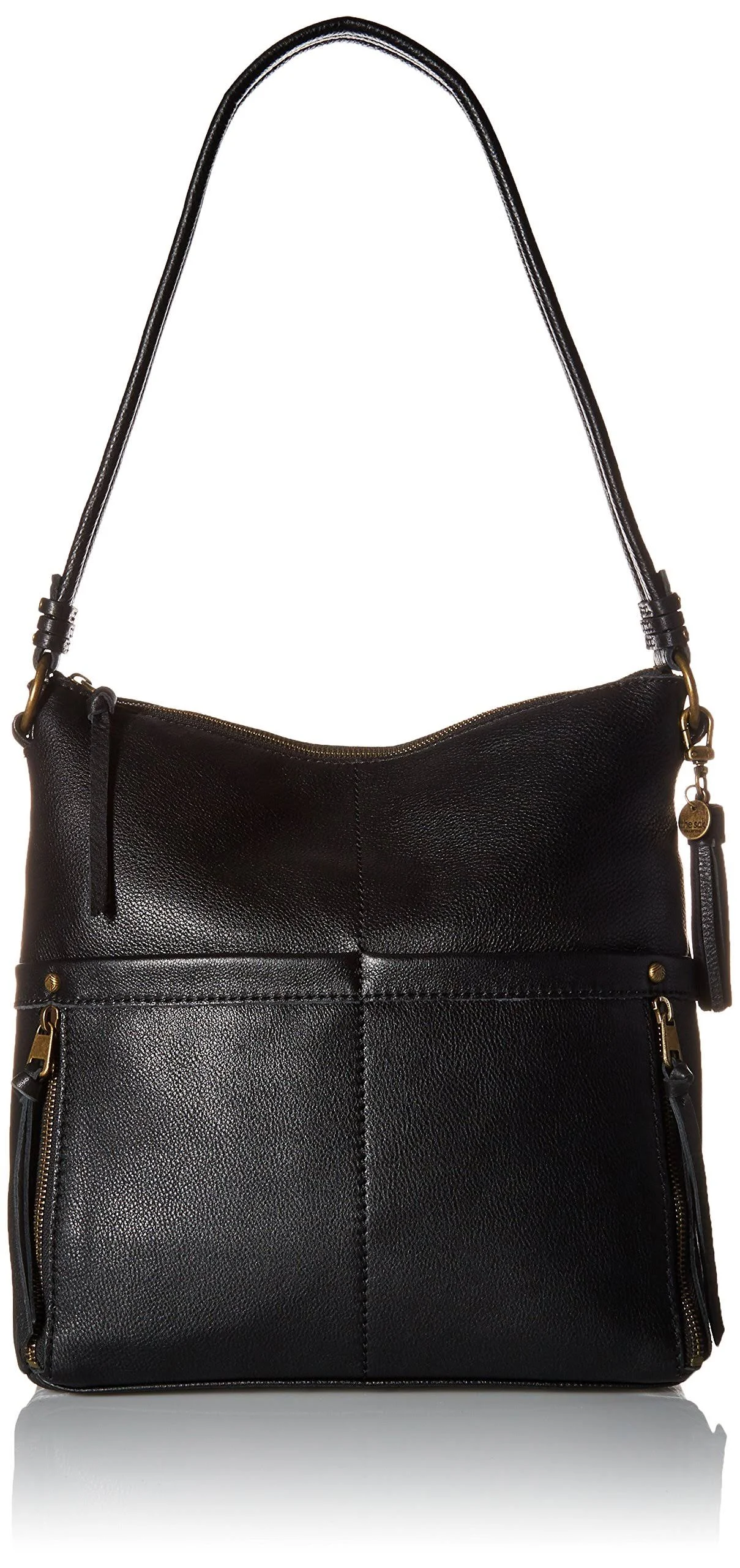 The Sak Suri Zip Top Bucket Bag Black Leather WGL03
