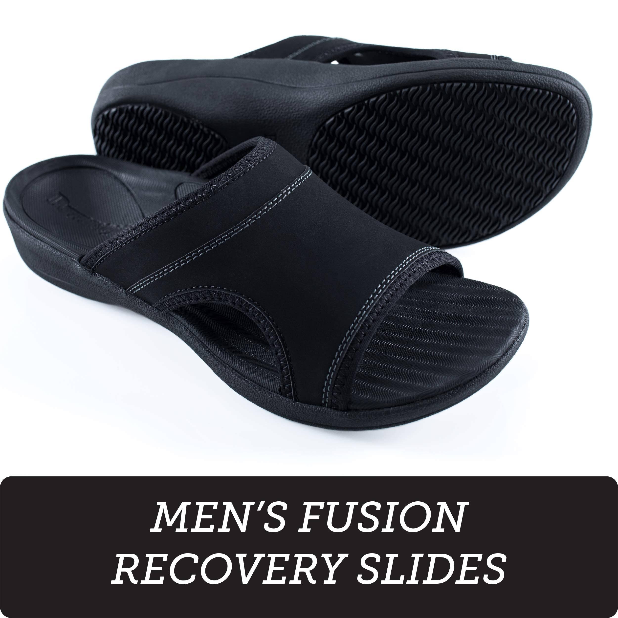 PowerStep Men&s Fusion Recovery Slides 11 Black WGL03