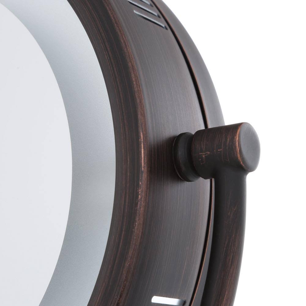 Jerdon HL75BZD 8.5Inch Lighted Direct Wire Wall Mount Makeup Mirror