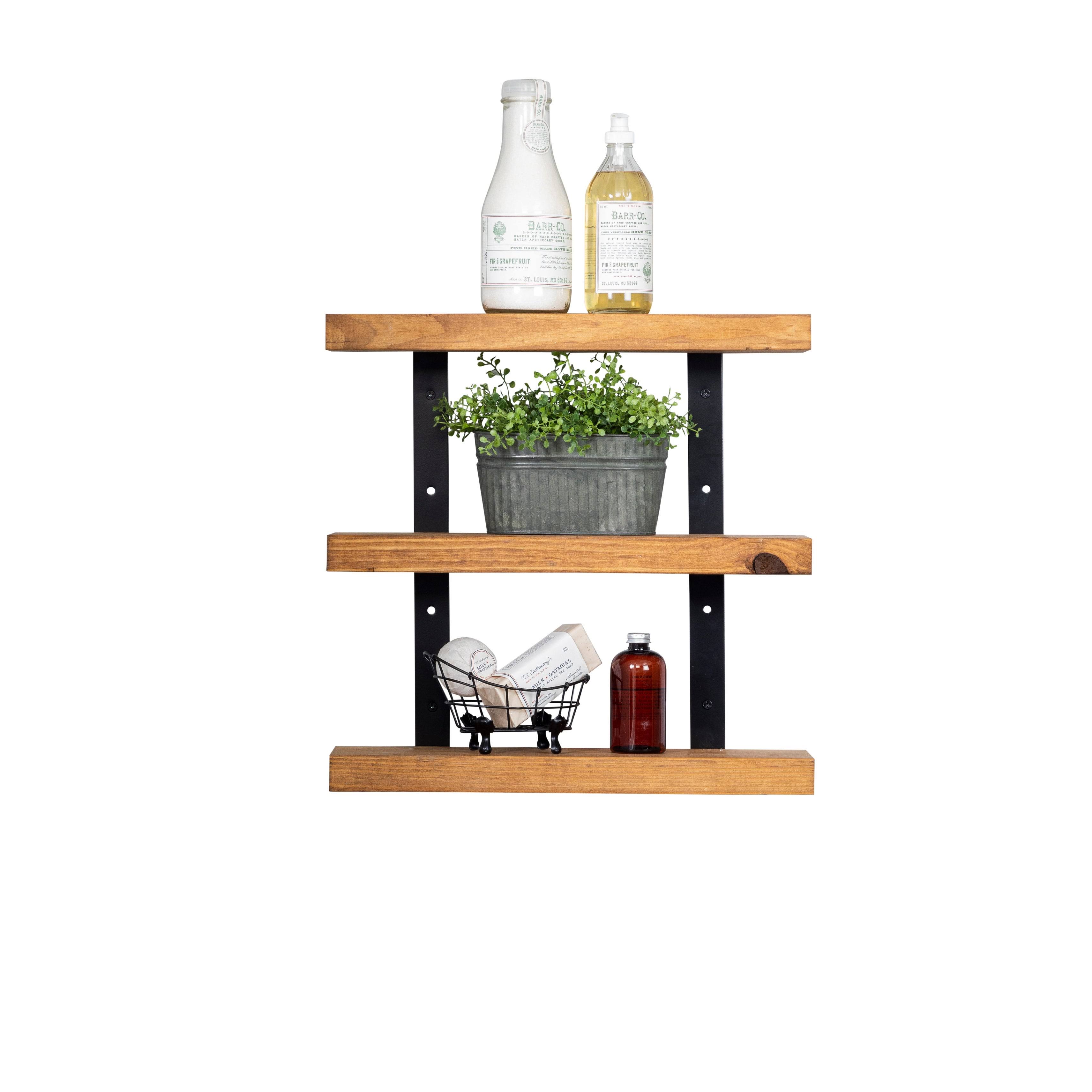 Del Hutson Designs Industrial Grace ThreeTier Floating Shelves Walnut WGL03