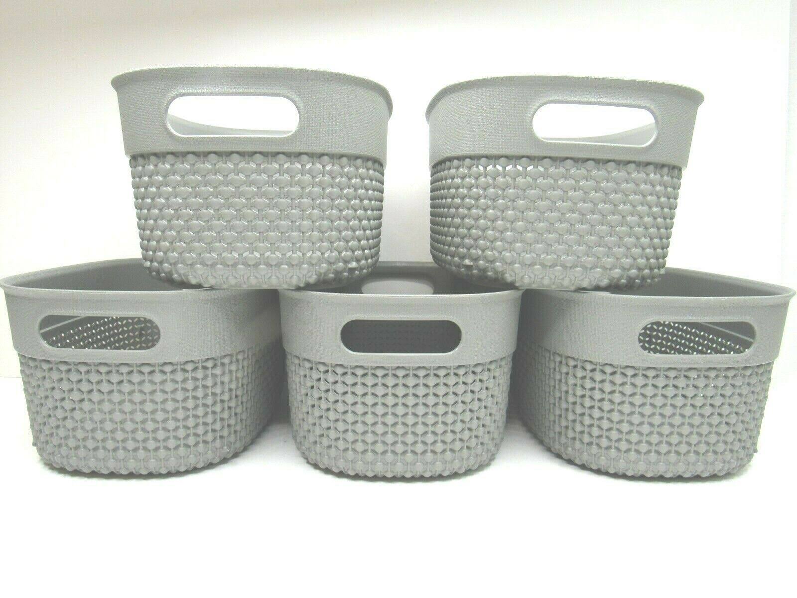 Curver Filo 7.0 in. x 4.7 in. Grey Resin Basket WGL03