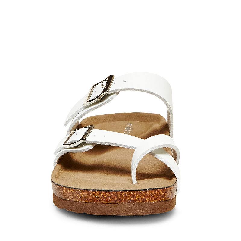 Madden Girl Bryceee Flat Comfort Sandals, White WGL03