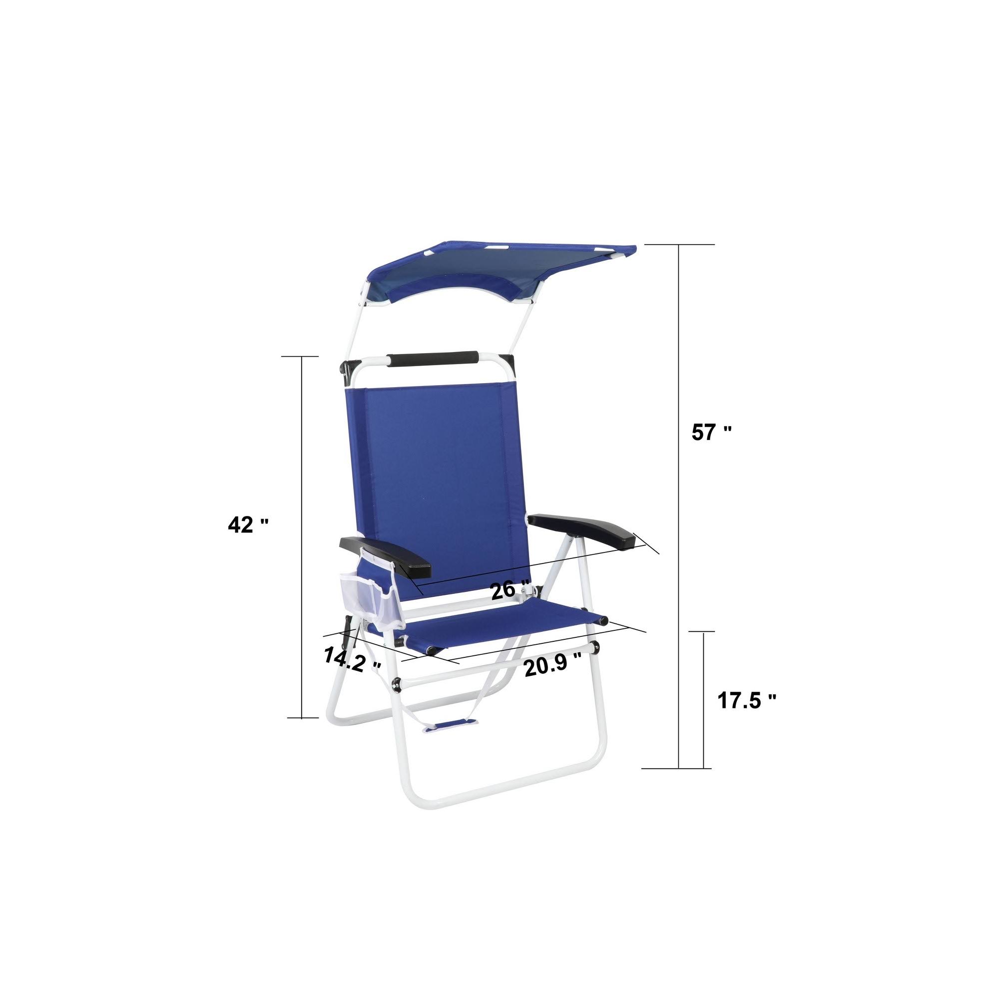 Deluxe Beach Backpack Chair with Built in Shade Blue Sun Squad WGL03