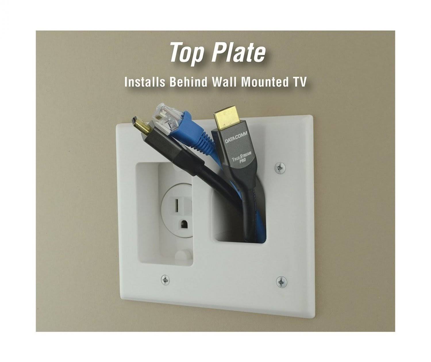 503323whkit Flat Panel TV Cable Organizer Kit with Power Solution WGL03