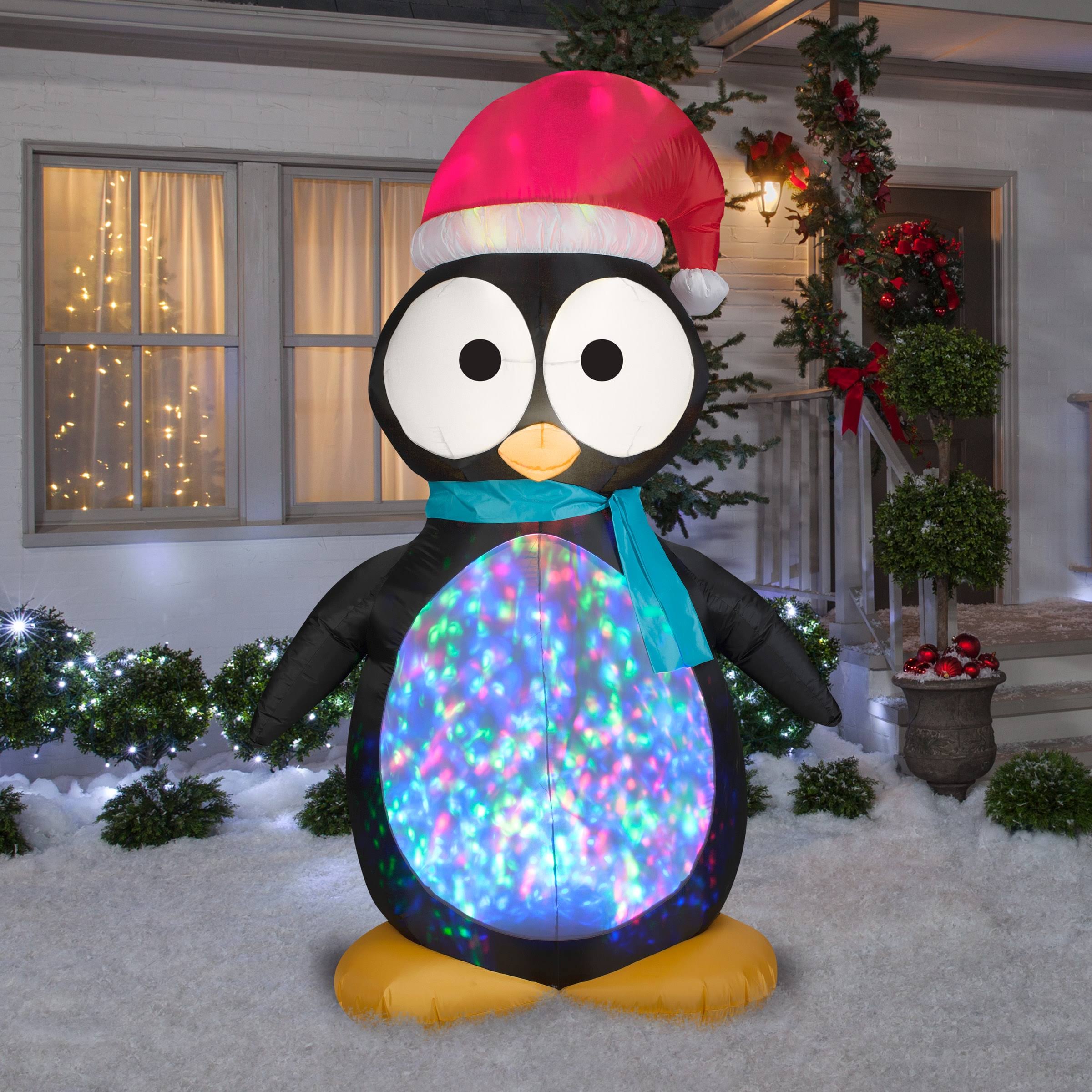 Gemmy Airblown Projection Kaleidoscope Penguin Inflatable - WGL-03