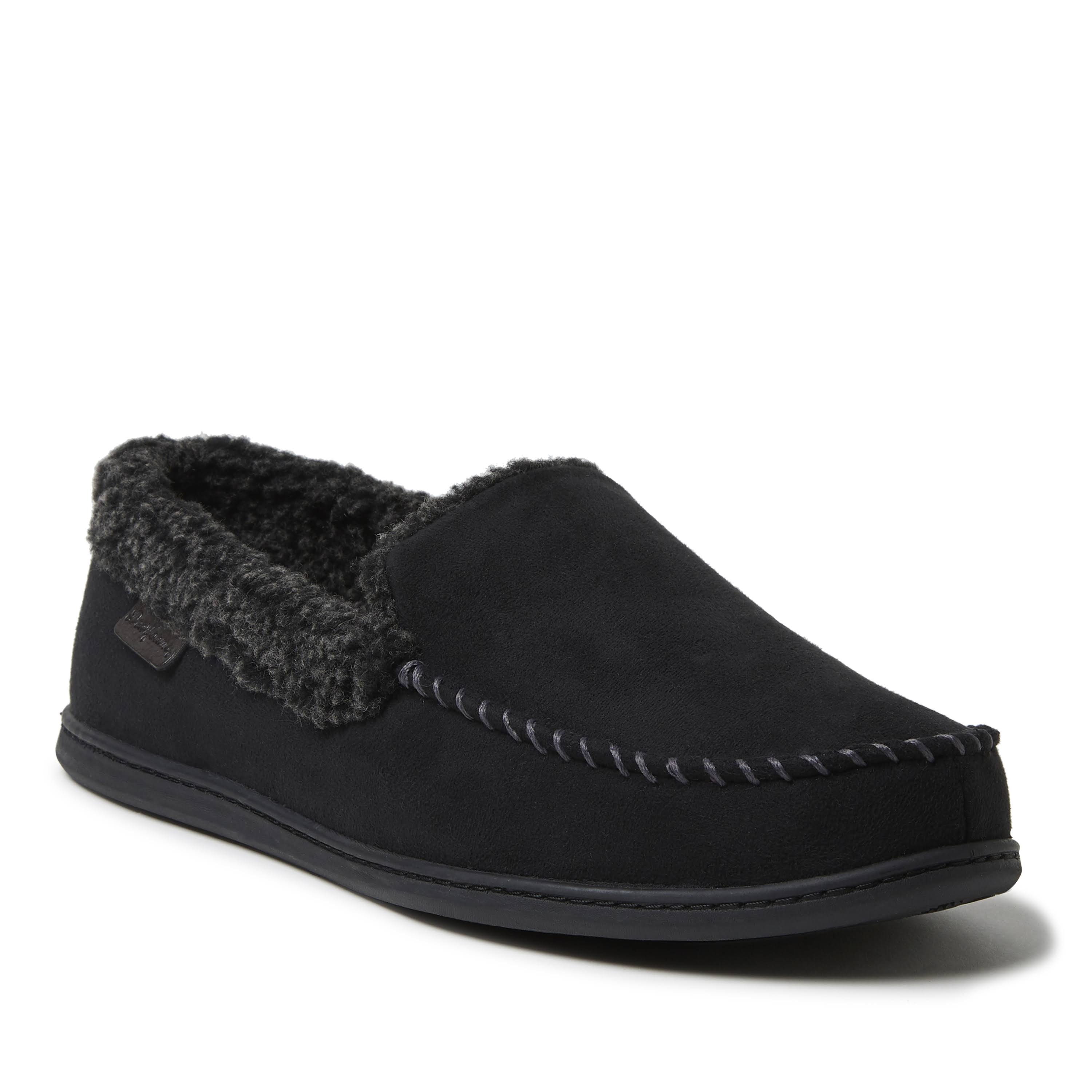 Dearfoams Men&s Moccasin Slippers Black WGL03