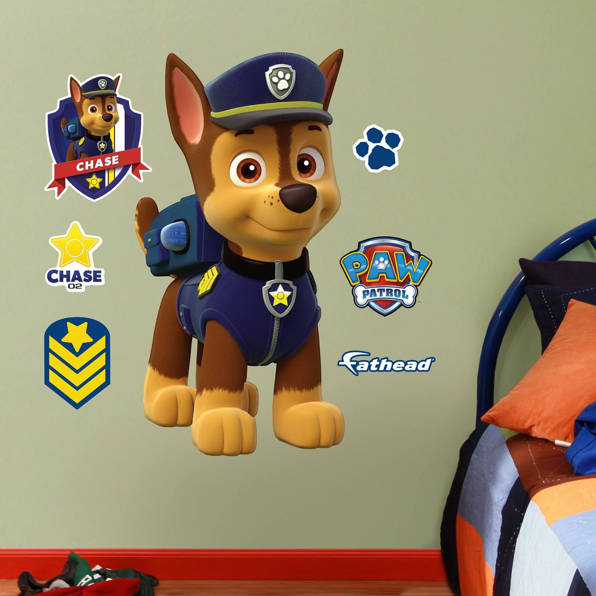 Fathead Paw Patrol Chase Junior Wall Decal - customprintedsigns