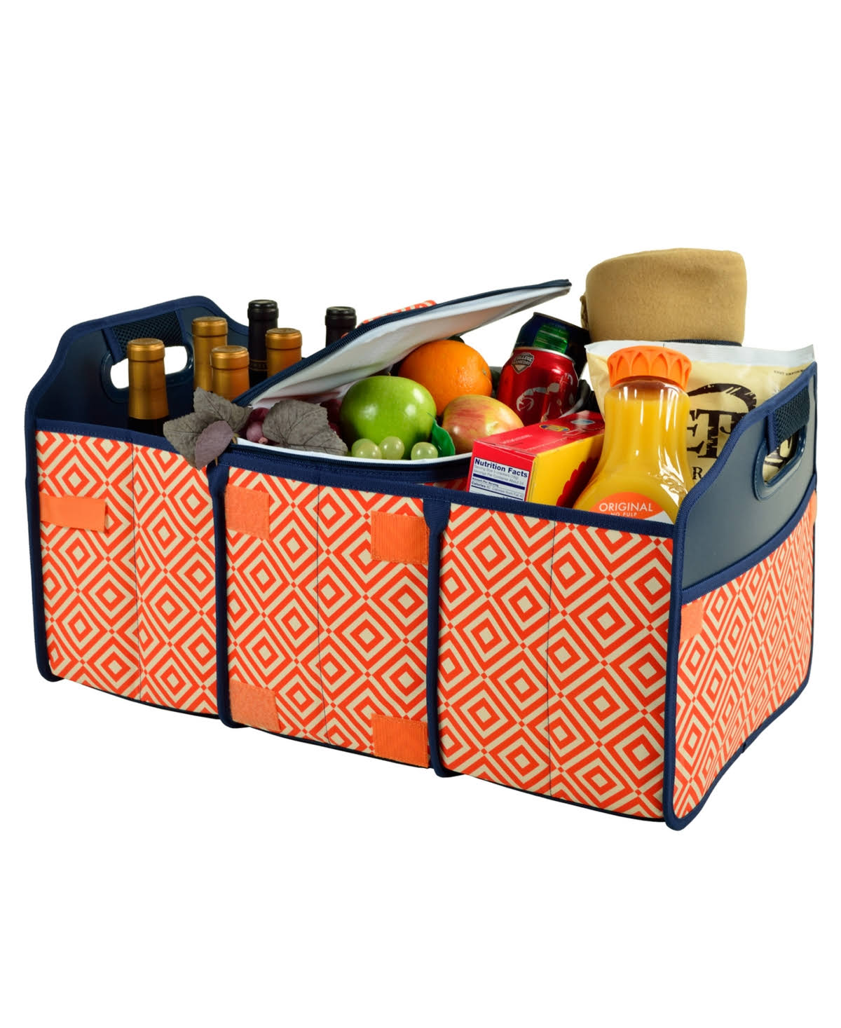 Picnic at Ascot Trunk Organizer and Cooler Set Diamond Orange WGL03