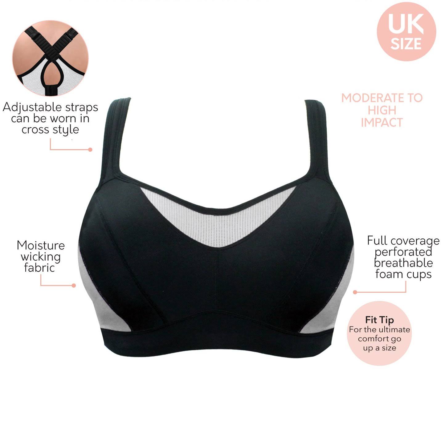 Parfait Women&s Dynamic Sports Bra - Black - WGL-03