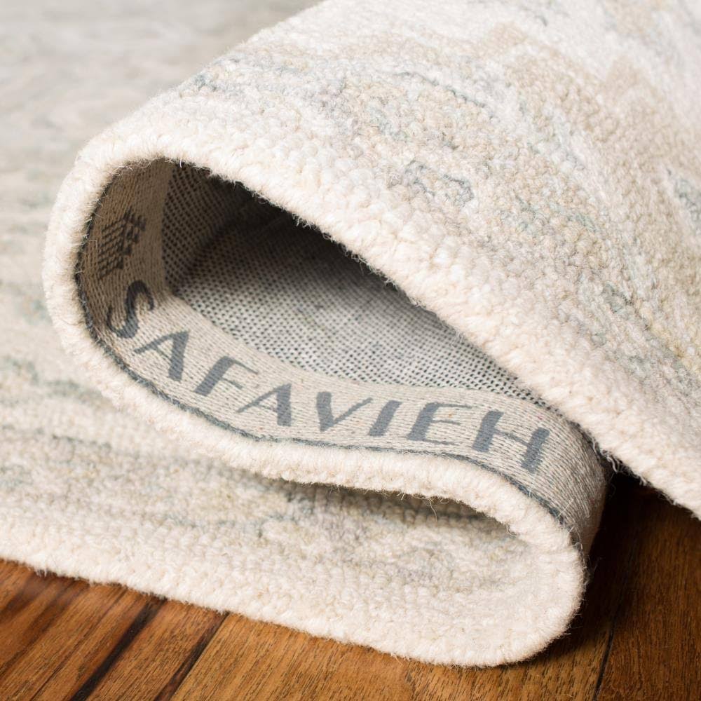 Safavieh MicroLoop Ivory/Beige 9 ft. x 12 ft. Border Area Rug WGL03