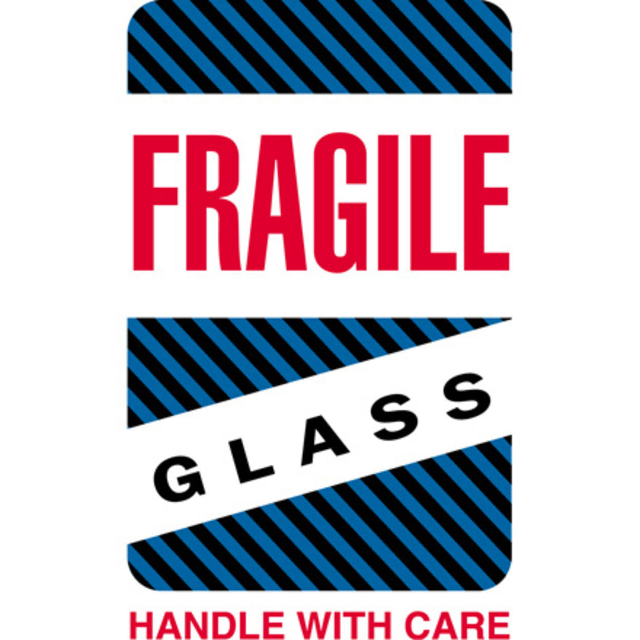 Tape Logic 4 x 6x22 Fragile Glass Handle with Care Labels DL1570