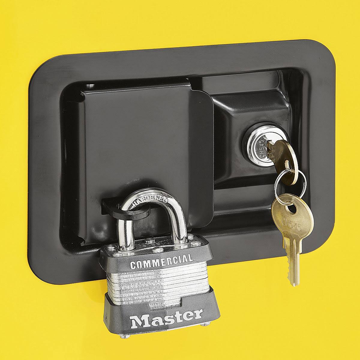 Slimline Flammable Storage Manual Doors, Yellow, 12 Gallon