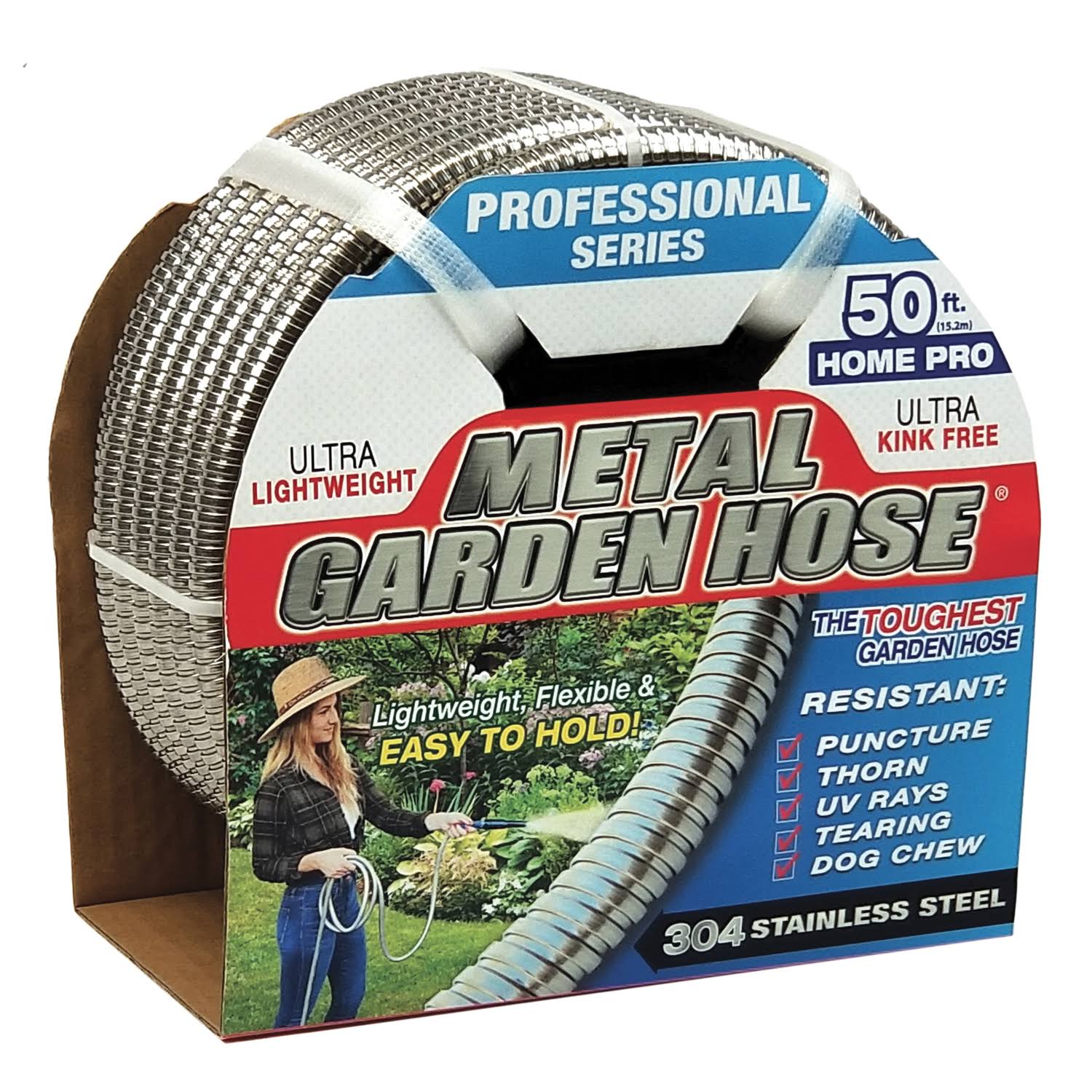 Swan 1/2 in. Dia. x 50 ft. L Silver Stainless Steel Garden Hose WGL03