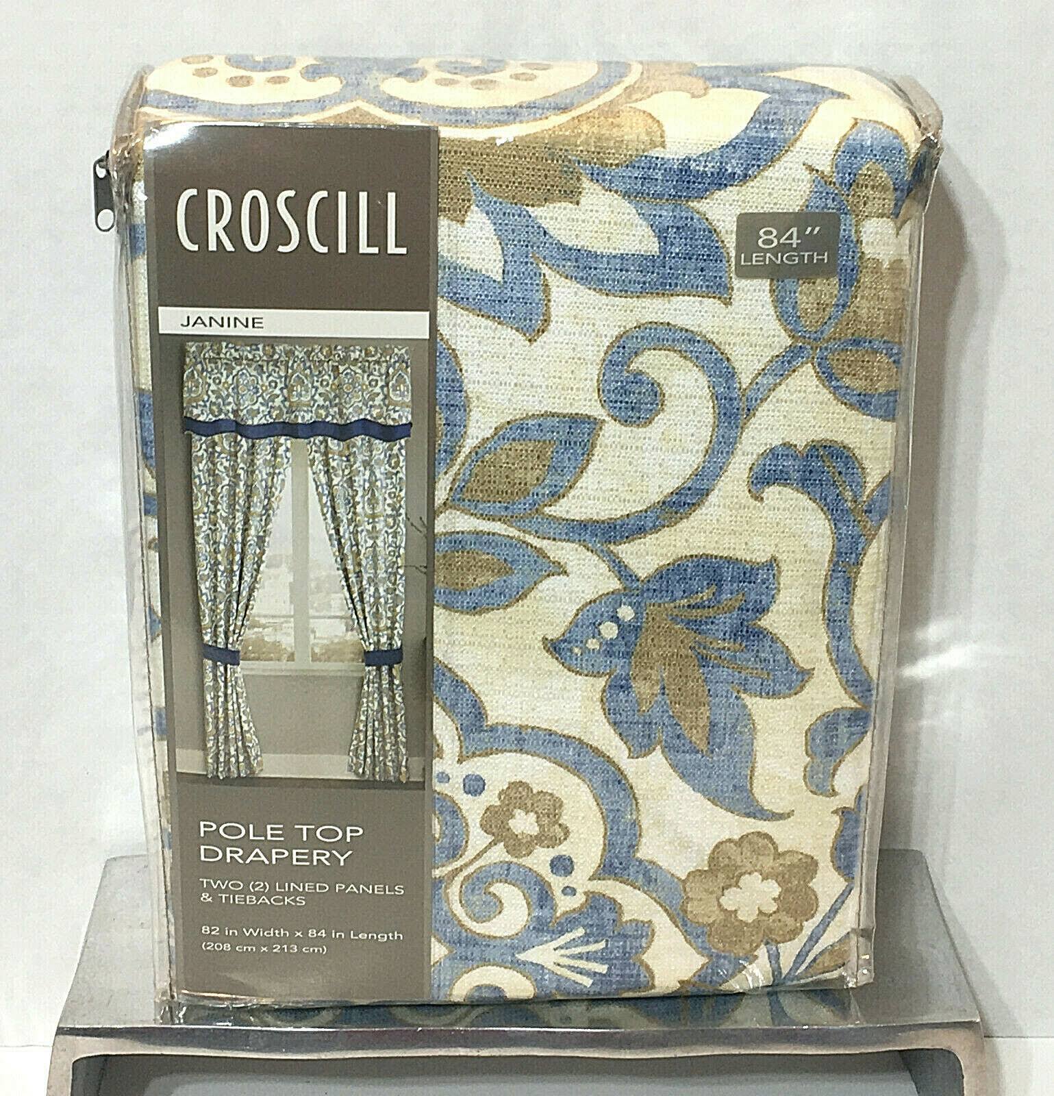 Croscill Blue Janine Curtain Panel Pair WGL03