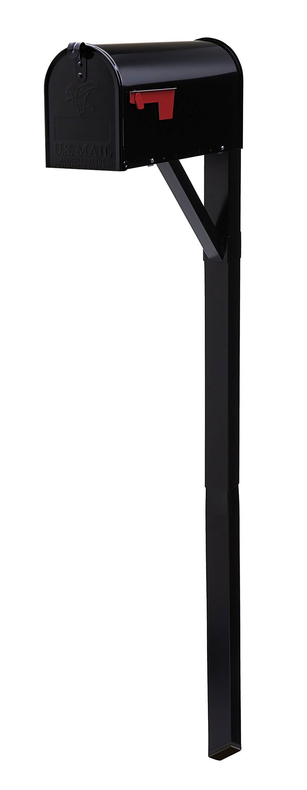 Gibraltar Mailboxes Easy Install Drive In Mailbox Post, Black WGL03