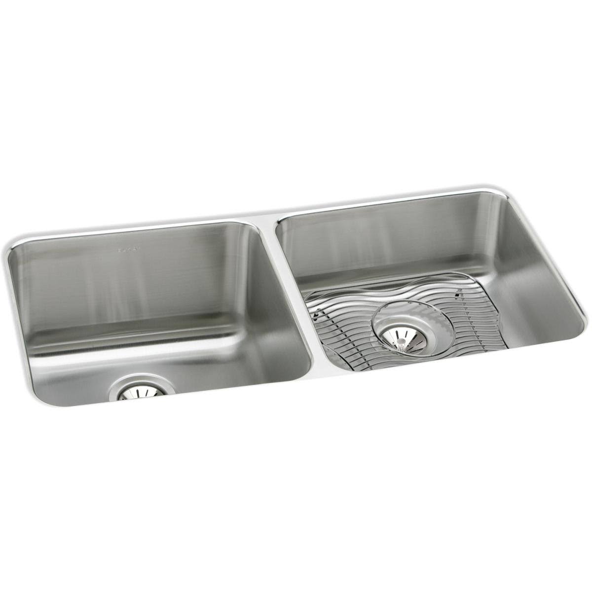 Elkay Eluh311810rdbg Gourmet Lustertone Stainless Steel Double Bowl