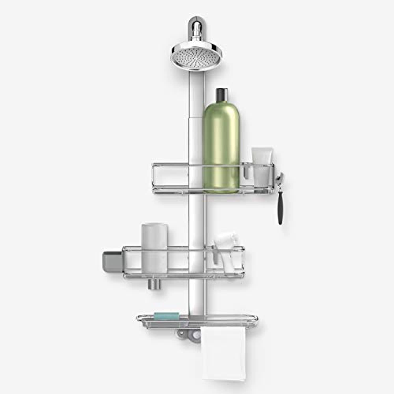 simplehuman Adjustable Shower Caddy Plus Stainless Steel and Anodized