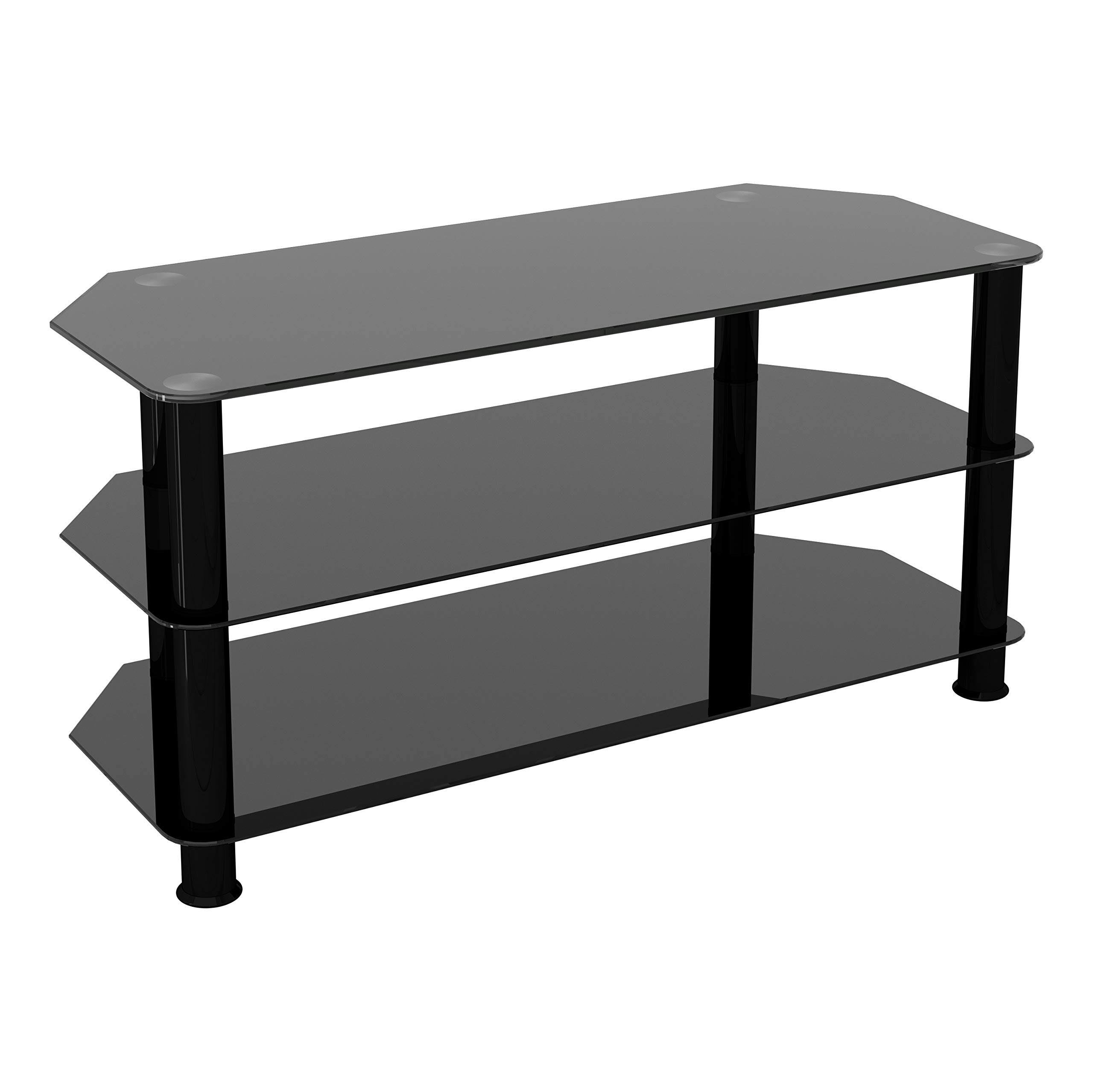 AVF SDC1000BBA TV Stand for TVs Up to 50Inch, Black Glass, Black Legs