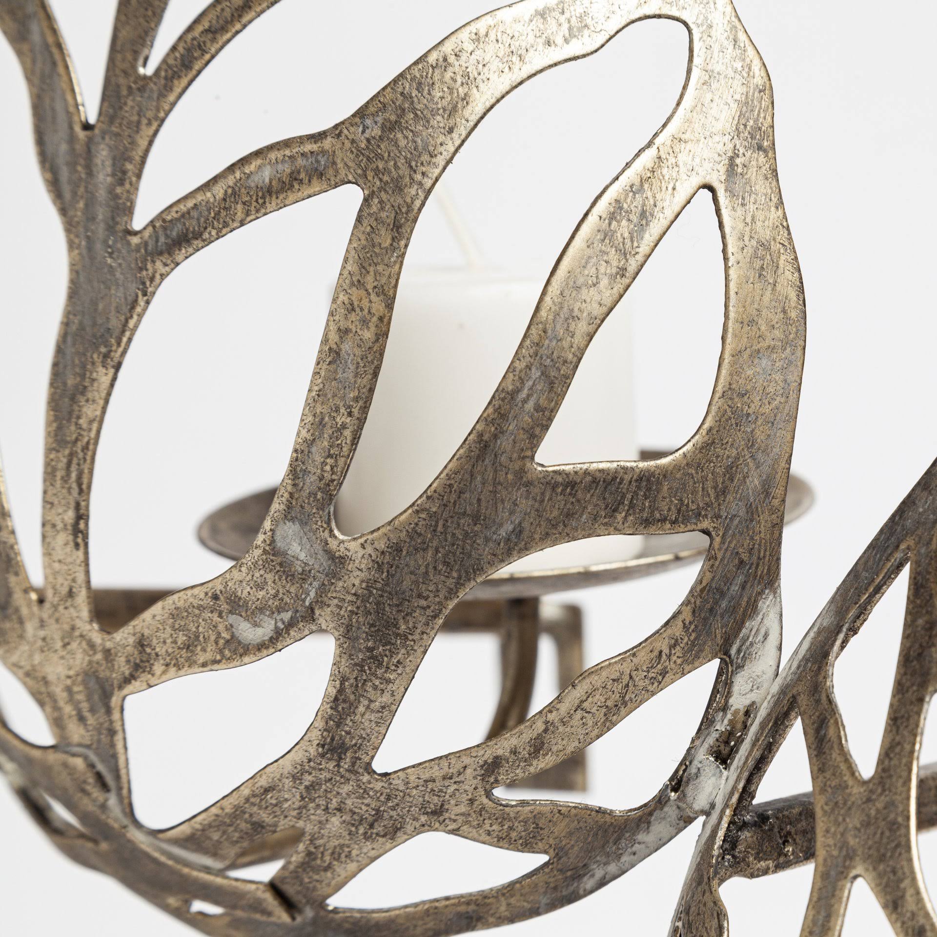 Mercana Furniture Lana II Set of 4 Gold Toned Wall Candle Holders in