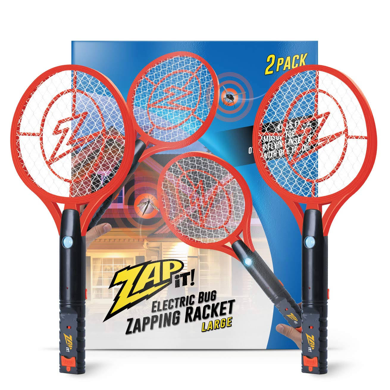 Zap It! Bug Zapper Rechargeable Bug Zapper Racket, 4,000 Volt, USB