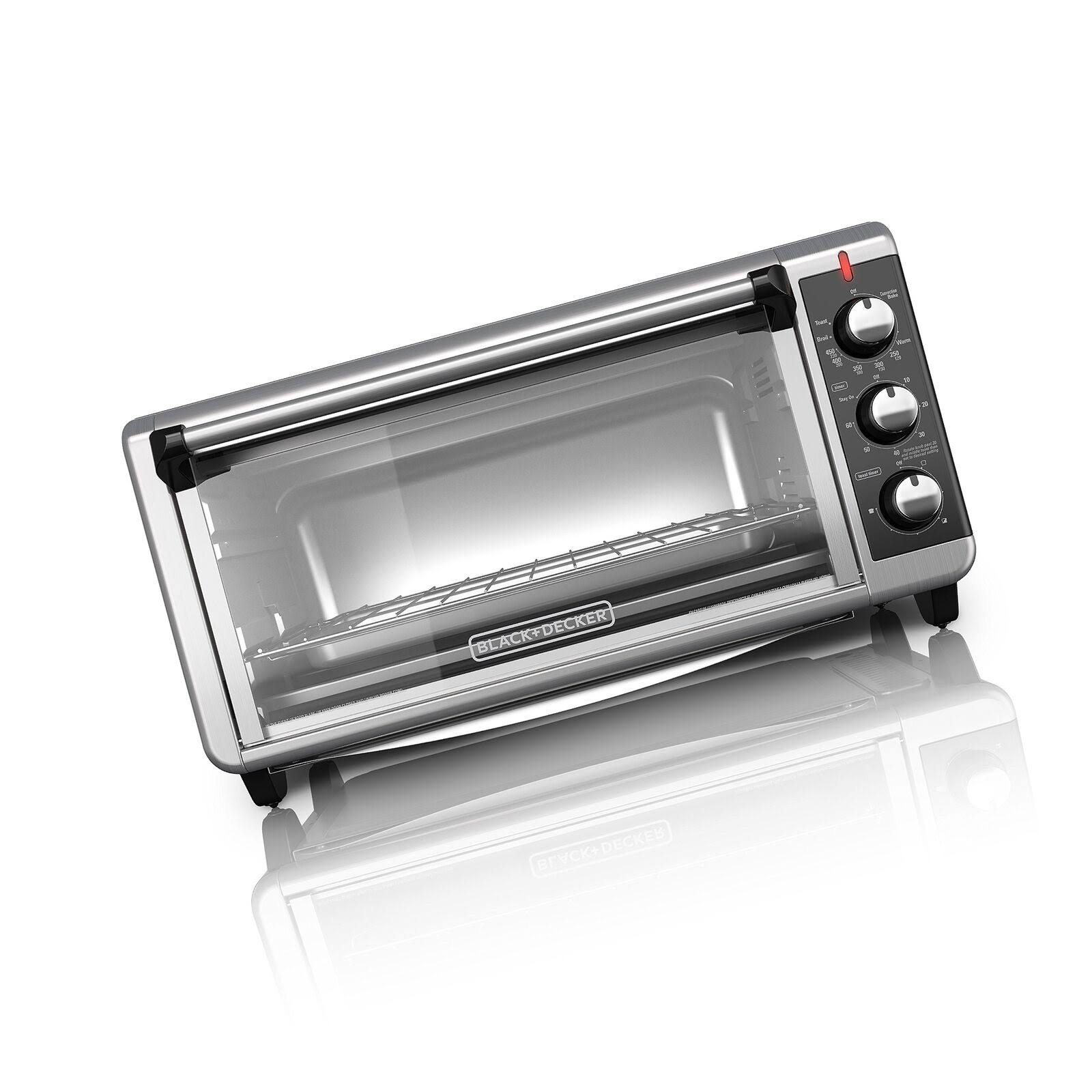 Black+decker TO3250XSB 8-Slice Extra Wide Convection Countertop Toaster ...