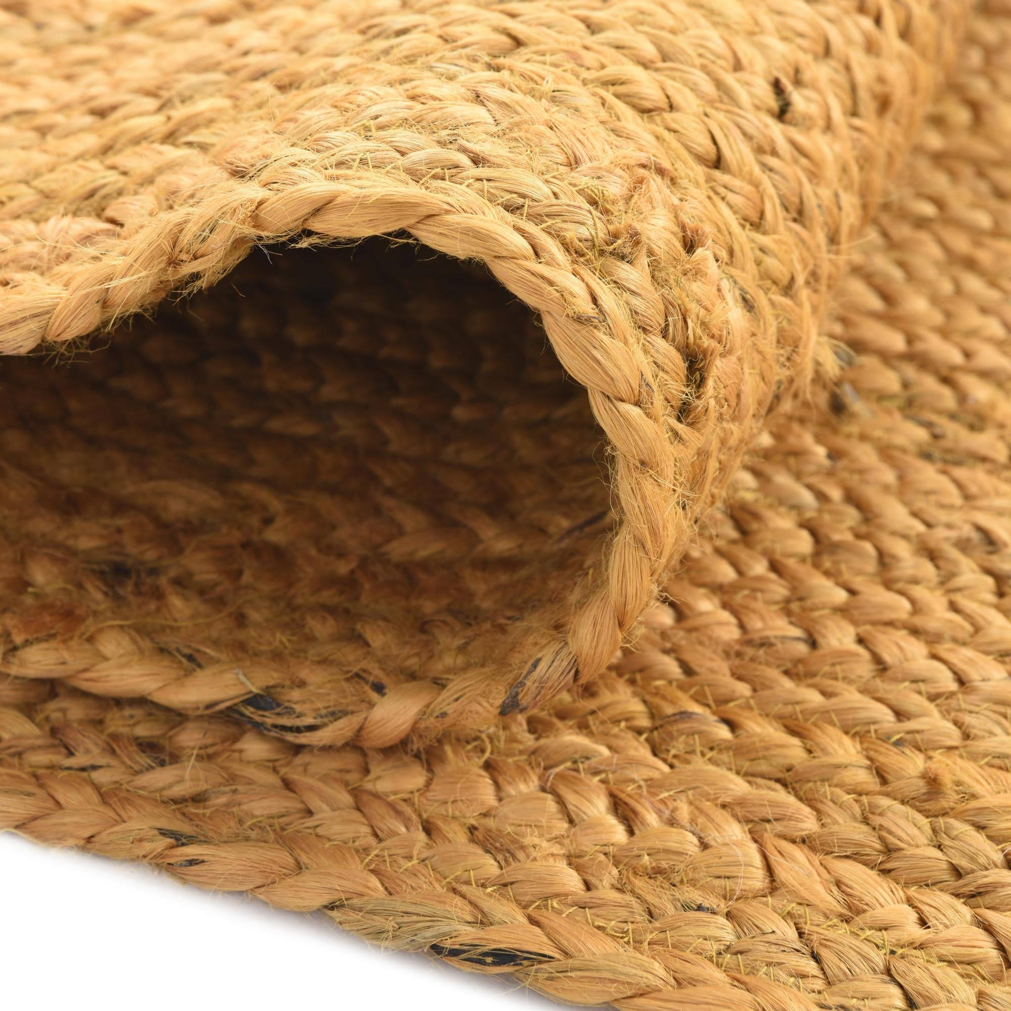 Braided Jute 9x12 Yellow Large Area Rug WGL03