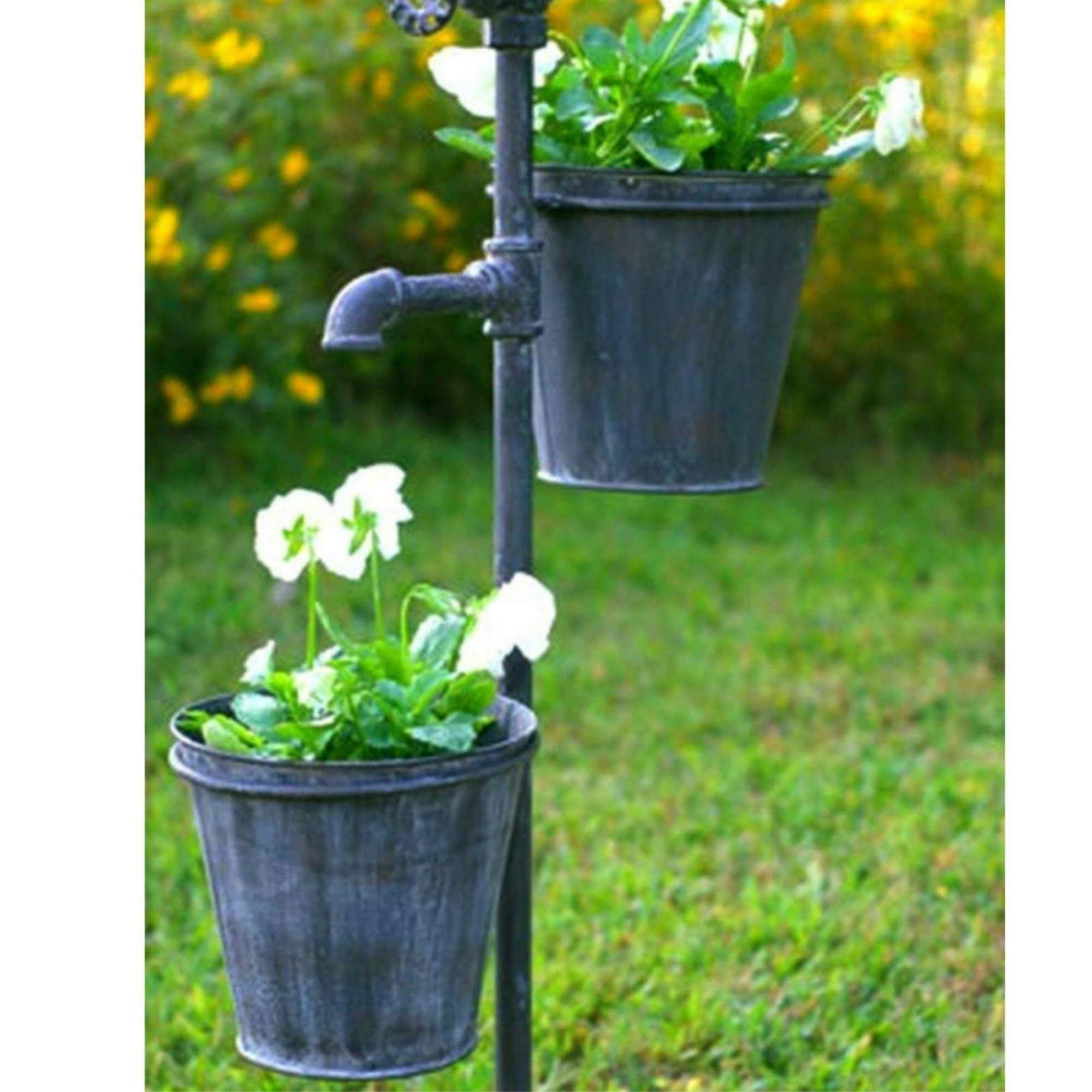Faucet Garden Stake with Two Planters WGL03