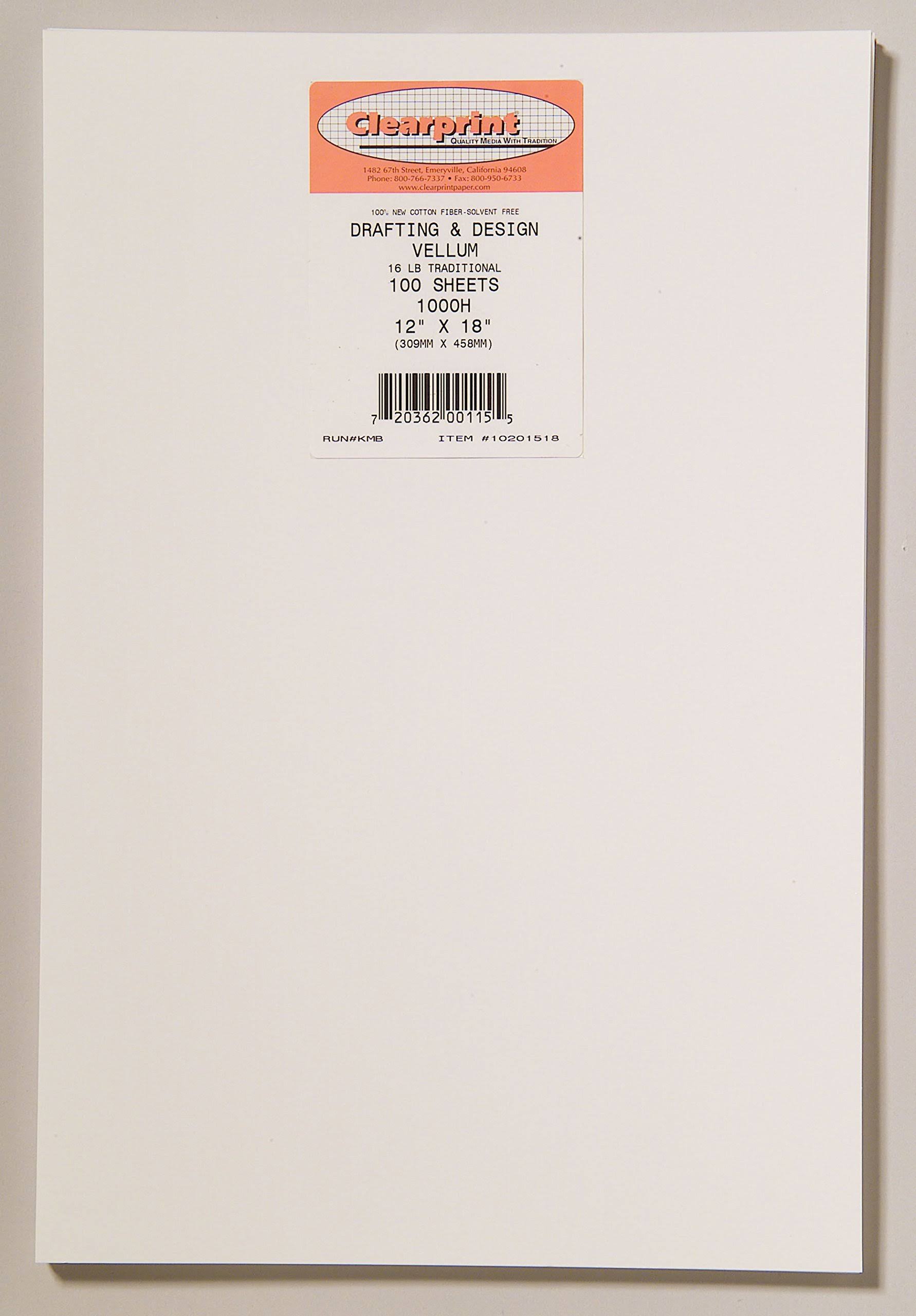 Clearprint 12 x 18 Vellum 1000h - 100 Sheet Pack - customprintedsigns