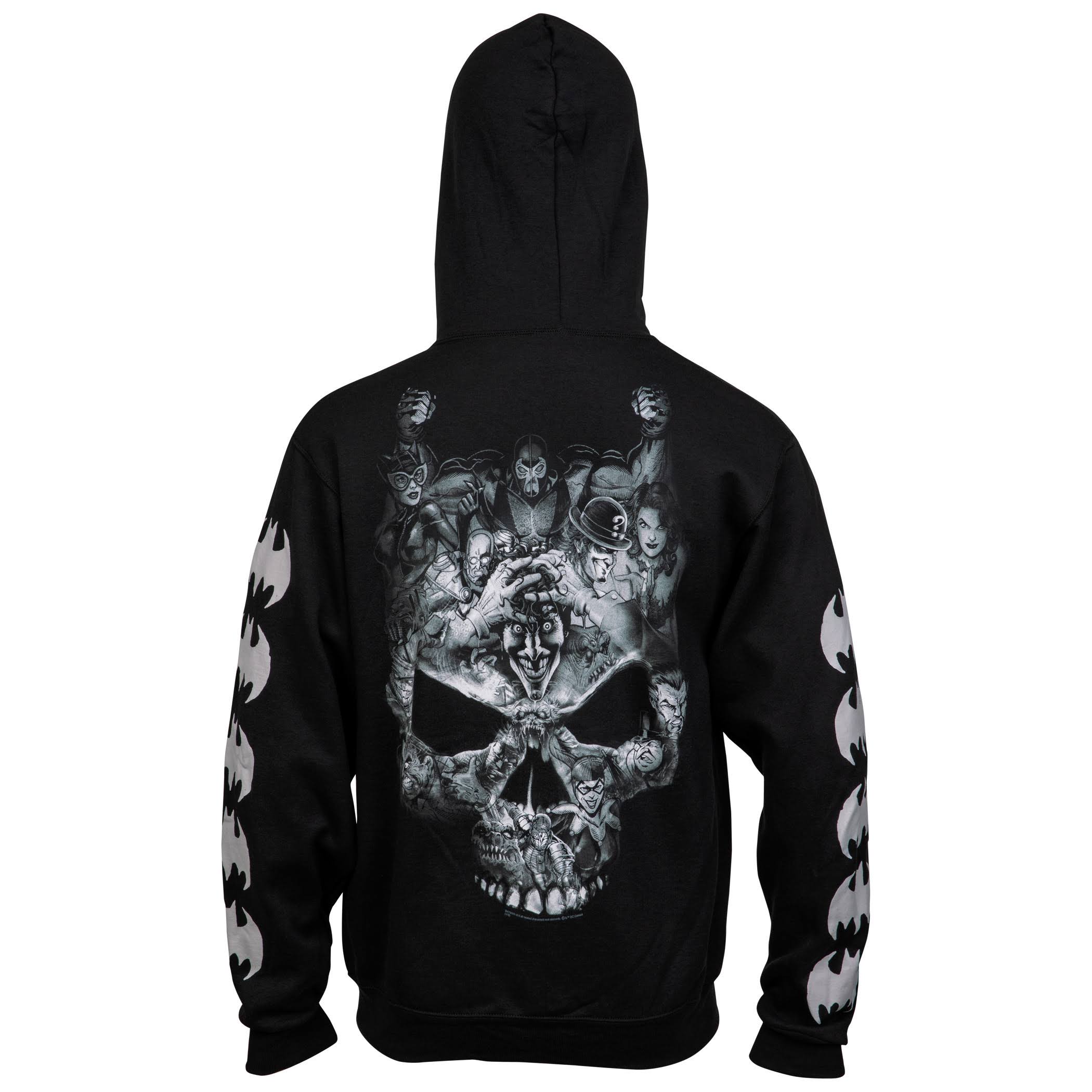 DC Comics Batman Character Skull Men&s Hoodie Black WGL03