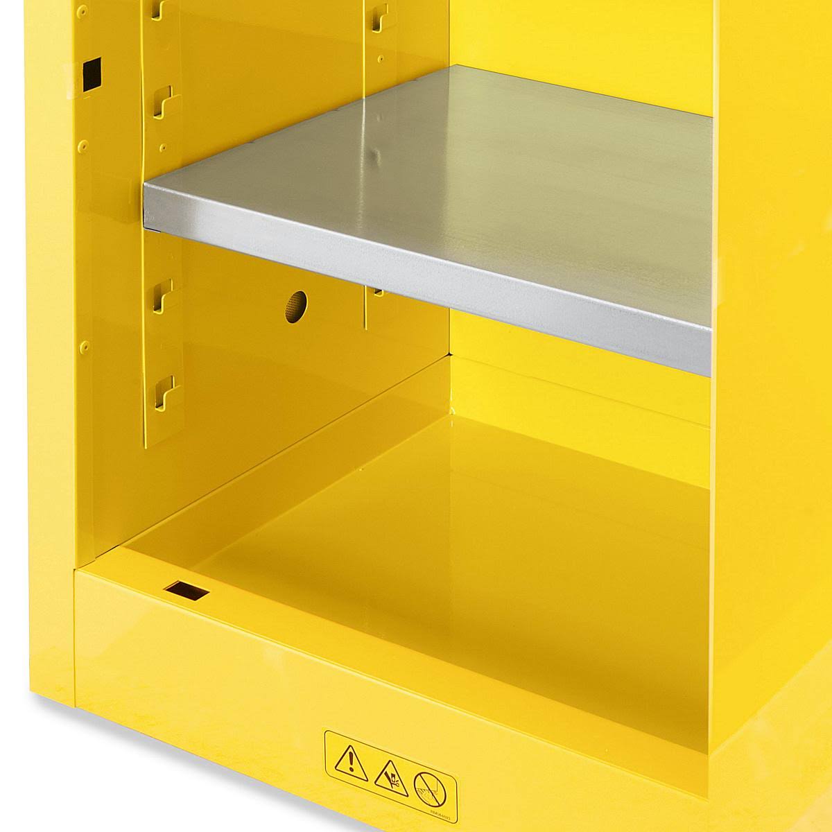 Slimline Flammable Storage Manual Doors, Yellow, 12 Gallon