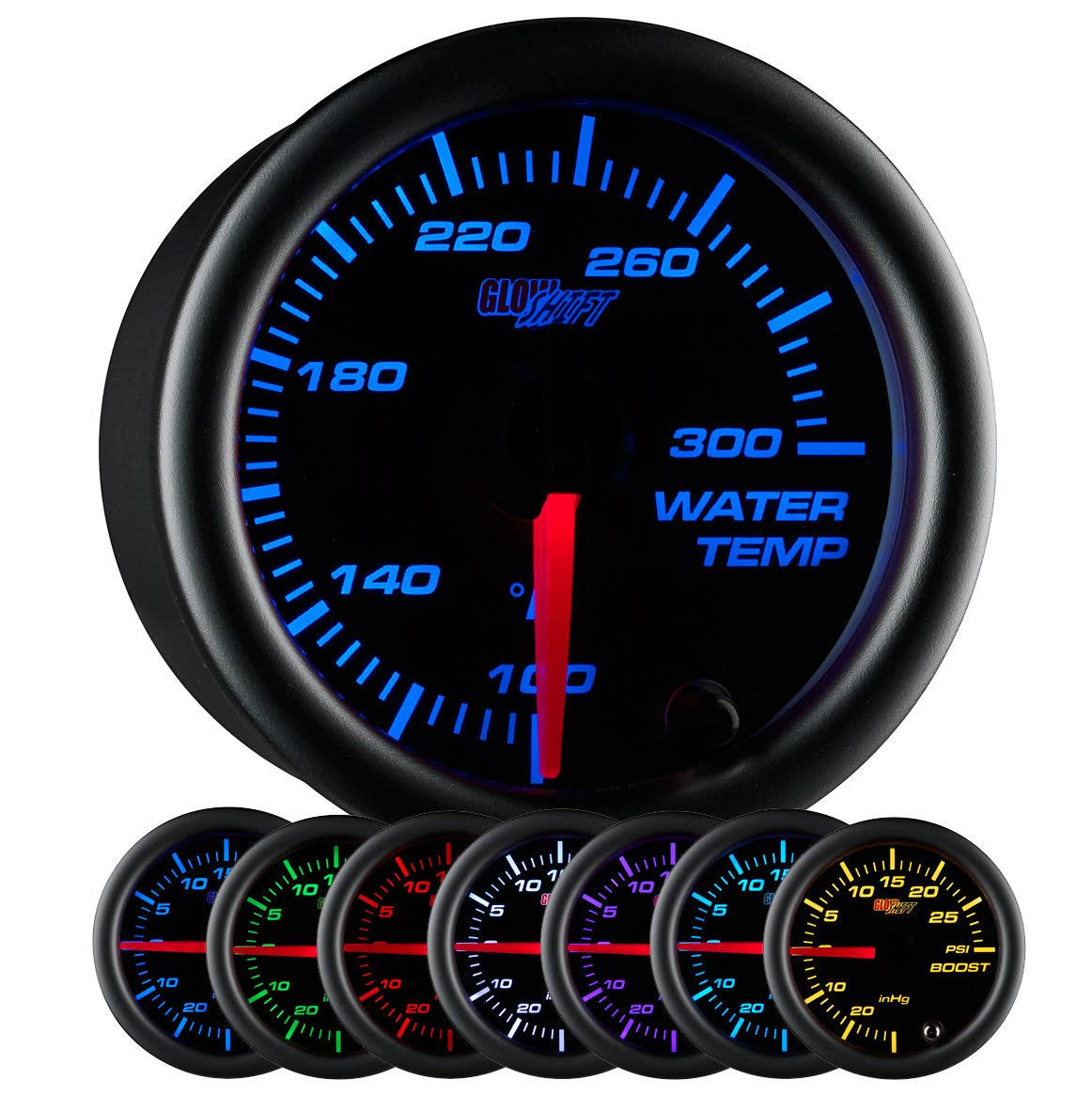 GlowShift Black 7 Color Water Temperature Gauge WGL03