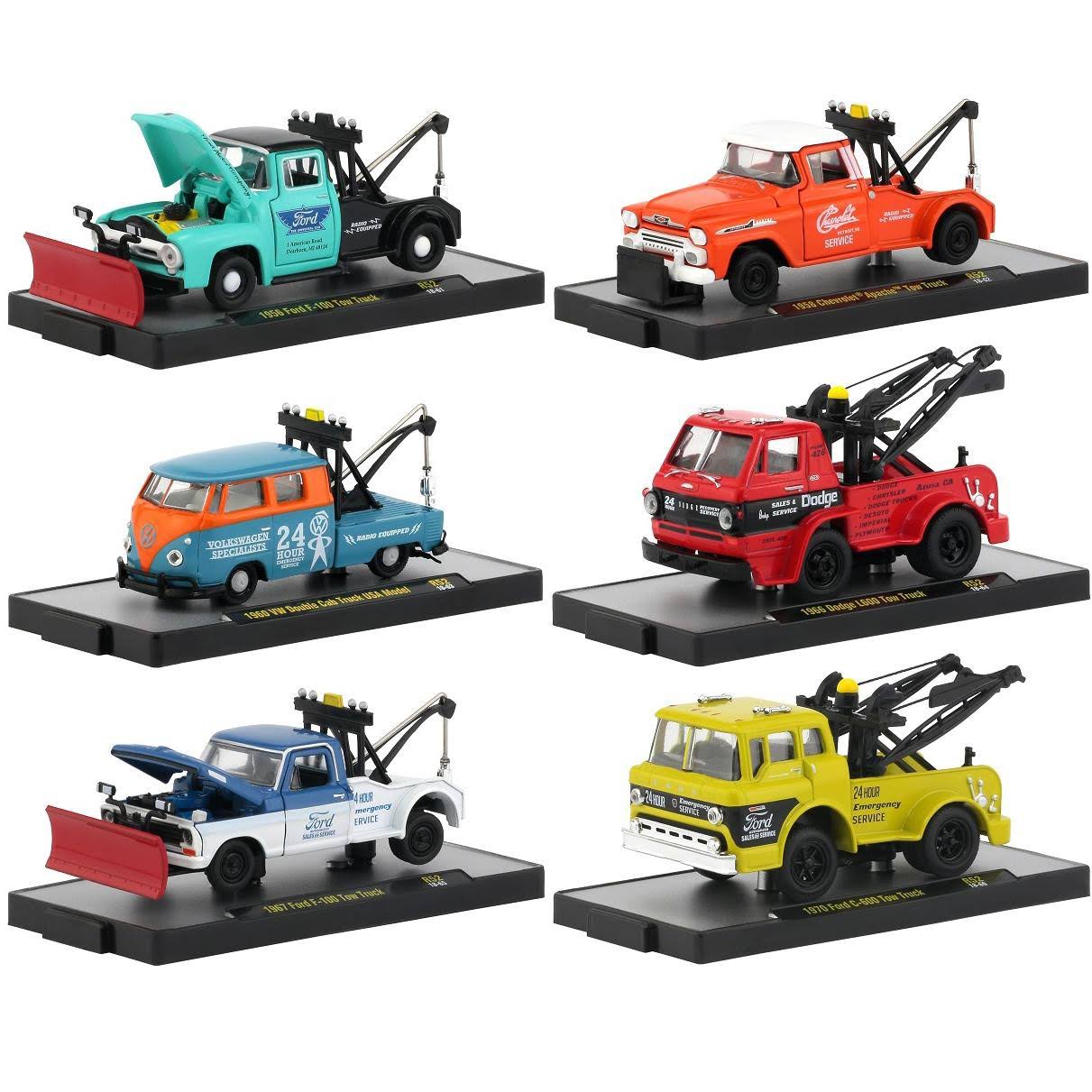 Auto Tow Trucks 6 Piece Set Release 52 in Display Cases 1/64 Diecast