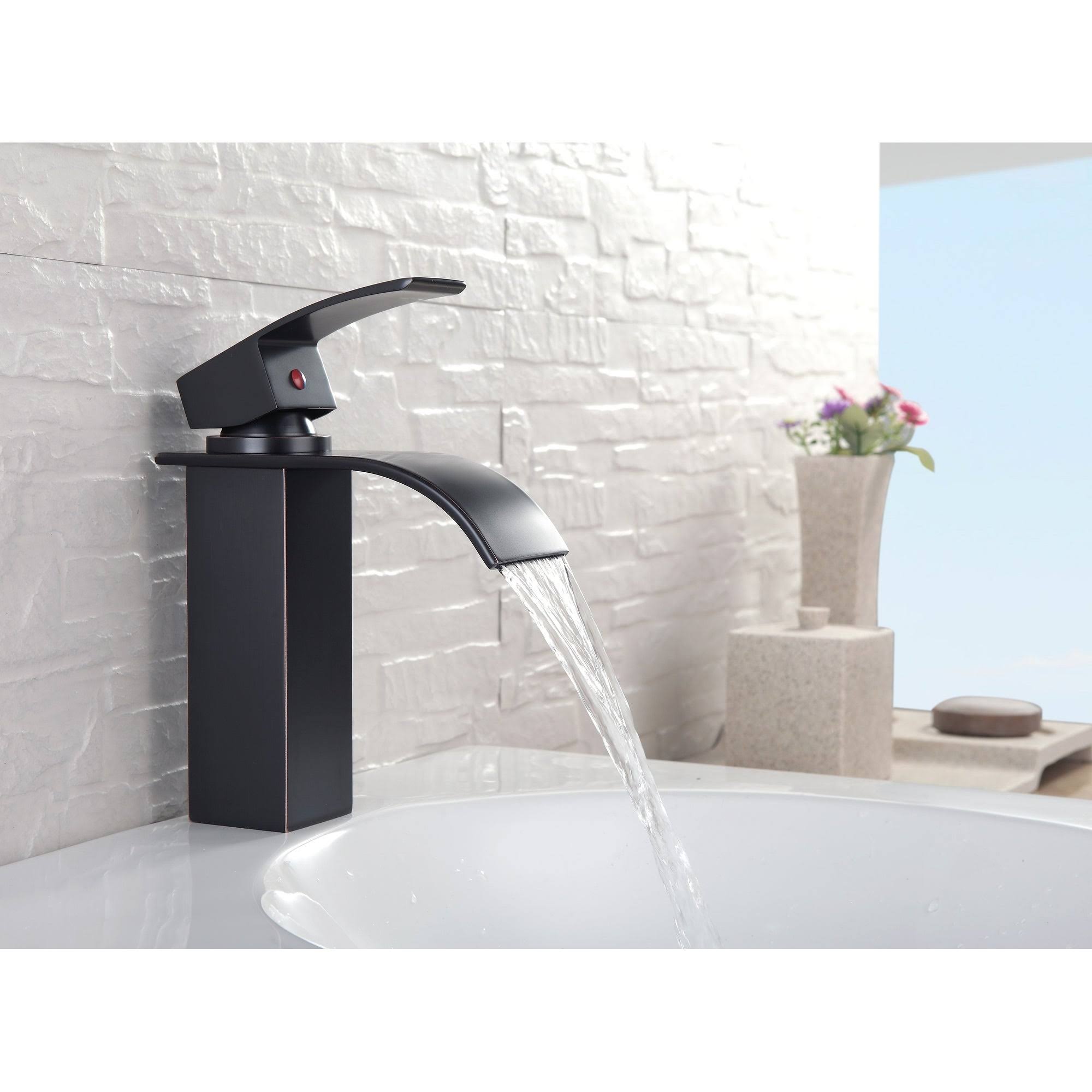 Solid Stainless Steel Single Handle Bathroom Faucet Black WGL03