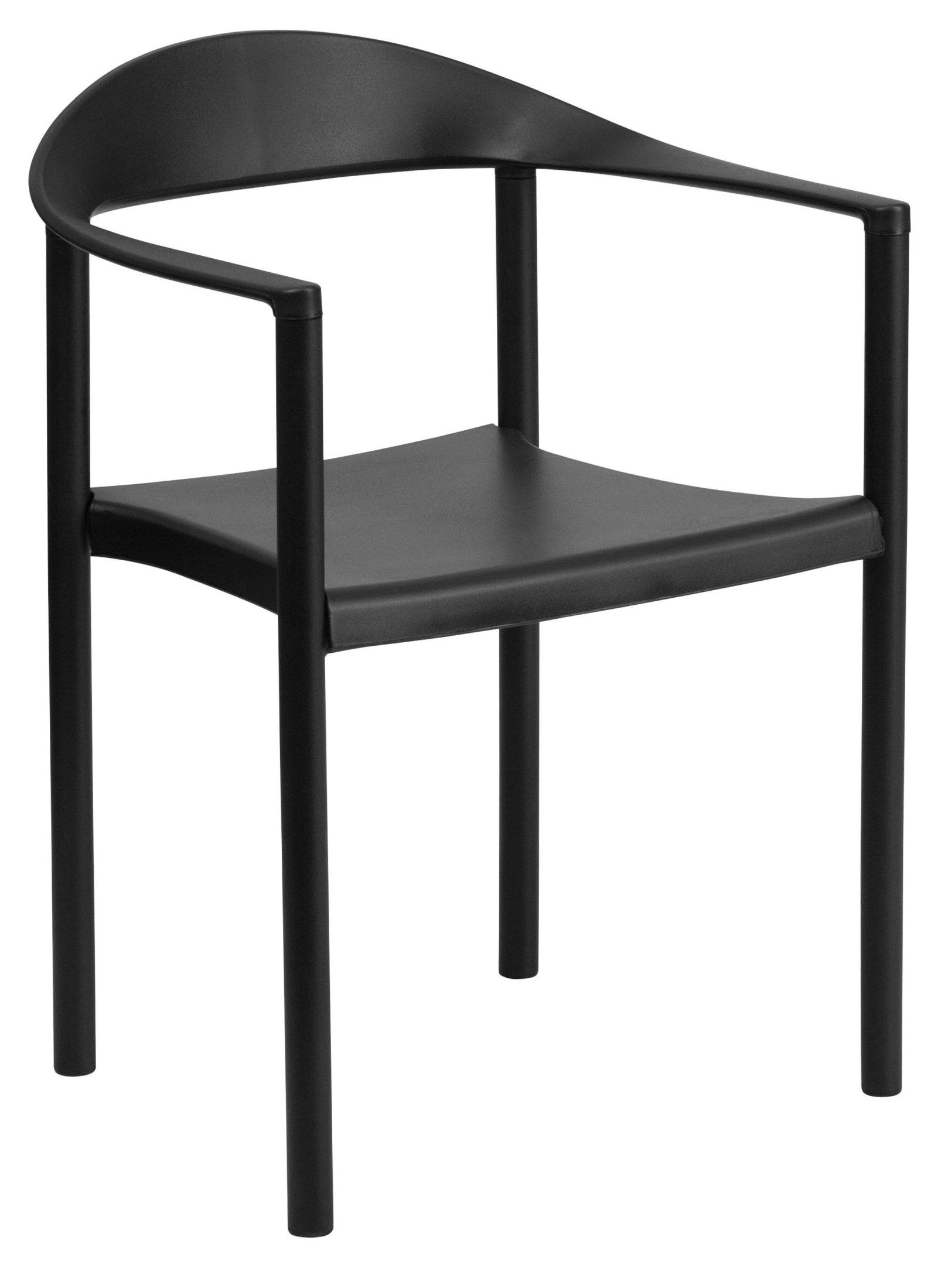 Flash Furniture Cafe Stack Chair Hercules Series, Black, Plastic, 1000