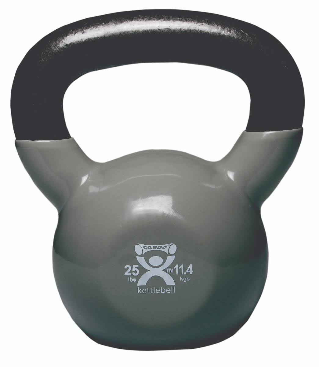 Cando Vinyl Coated Kettlebell 25 lbs Silver WGL03