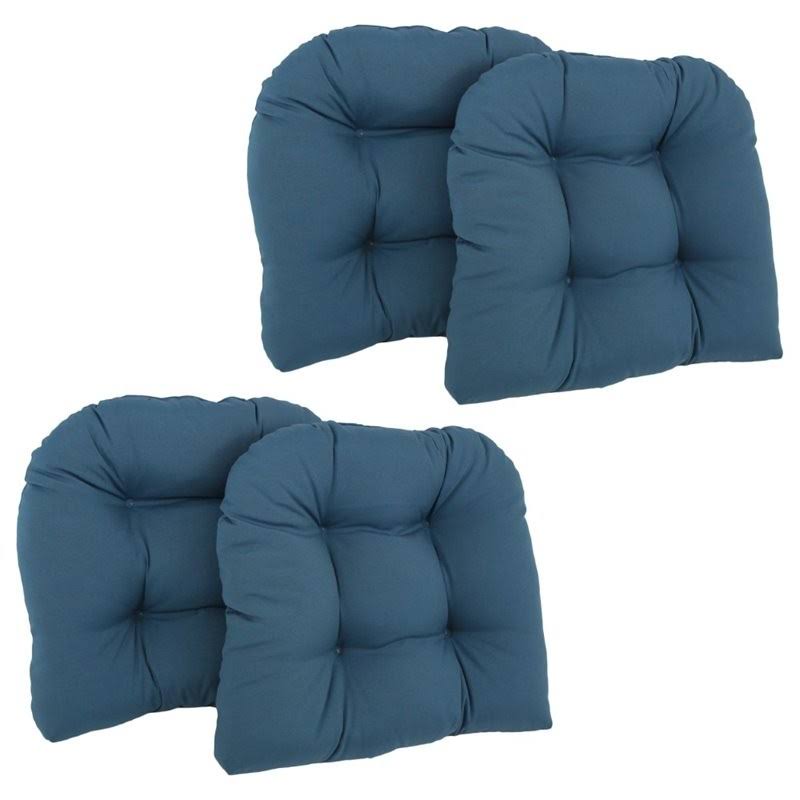 Blazing Needles Twill UShaped Indoor Chair Cushion Set of 4 Spice