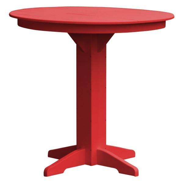 Recycled Plastic Round Bar Table 44x22 / Bright Red / Without Umbrella Hole WGL03