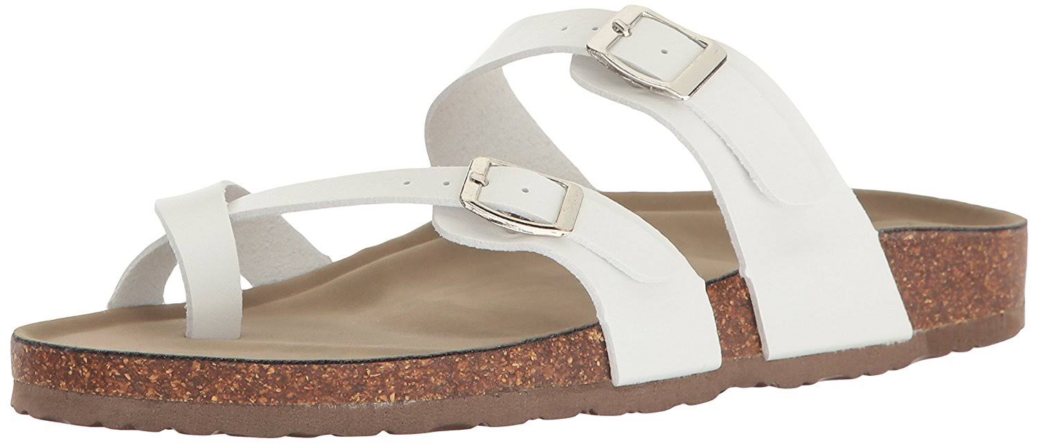 Madden Girl Bryceee Flat Comfort Sandals, White WGL03